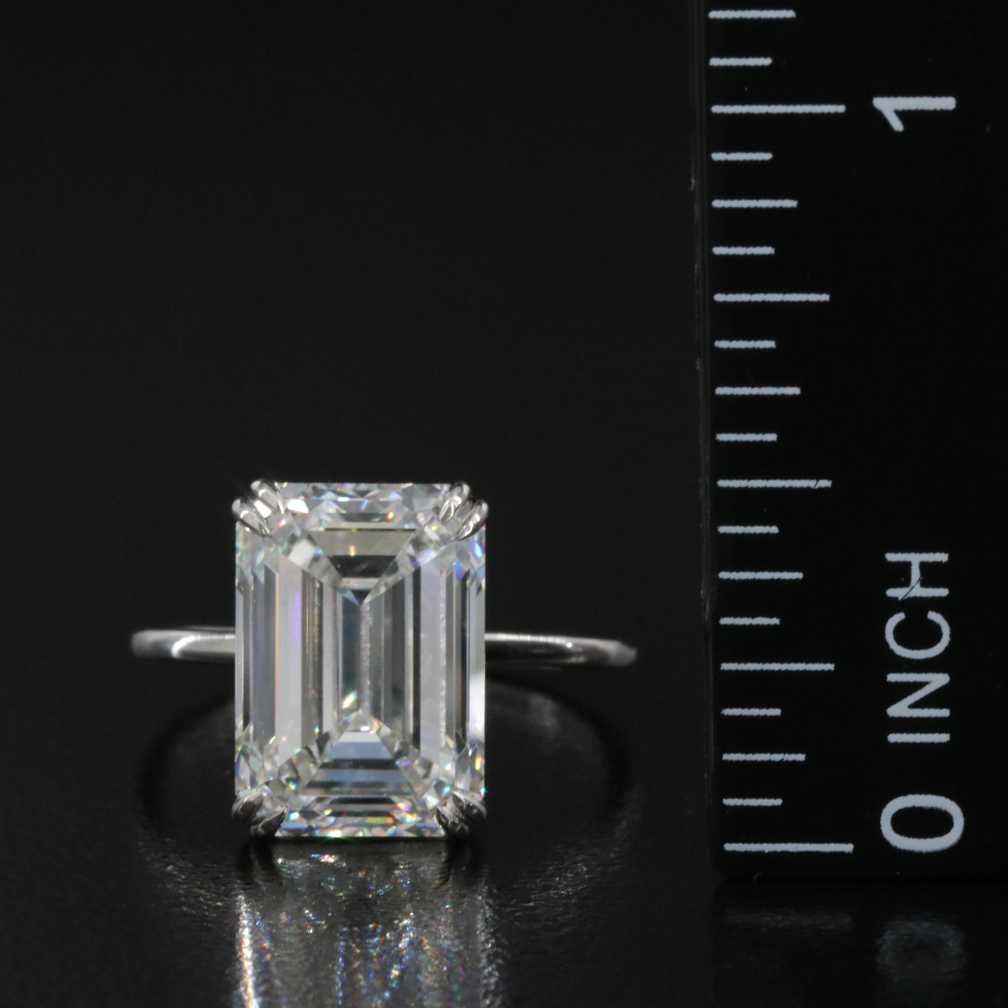 Platinum 6.09 CT Lab Grown Diamond Solitaire Ring with IGI Report