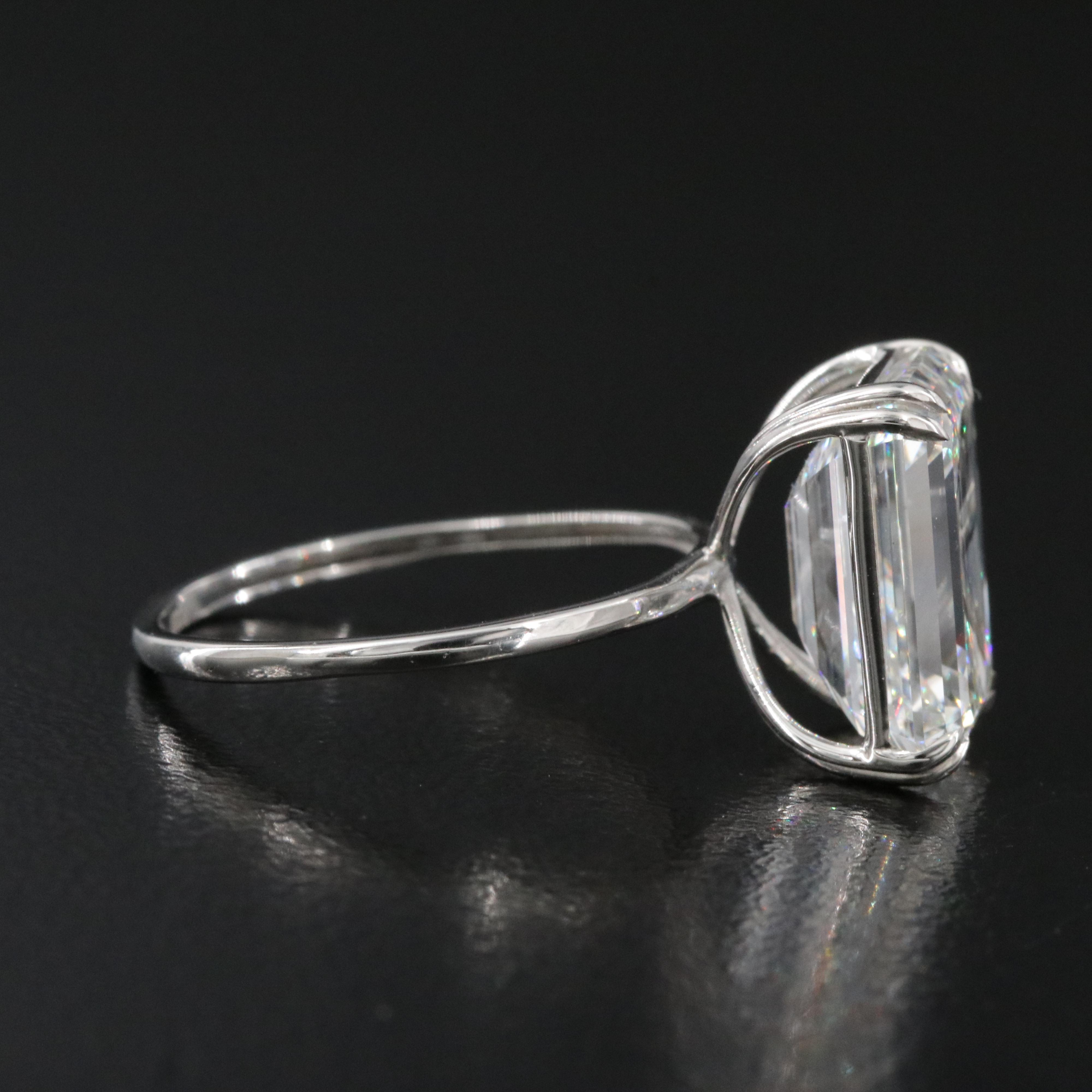 Platinum 6.09 CT Lab Grown Diamond Solitaire Ring with IGI Report