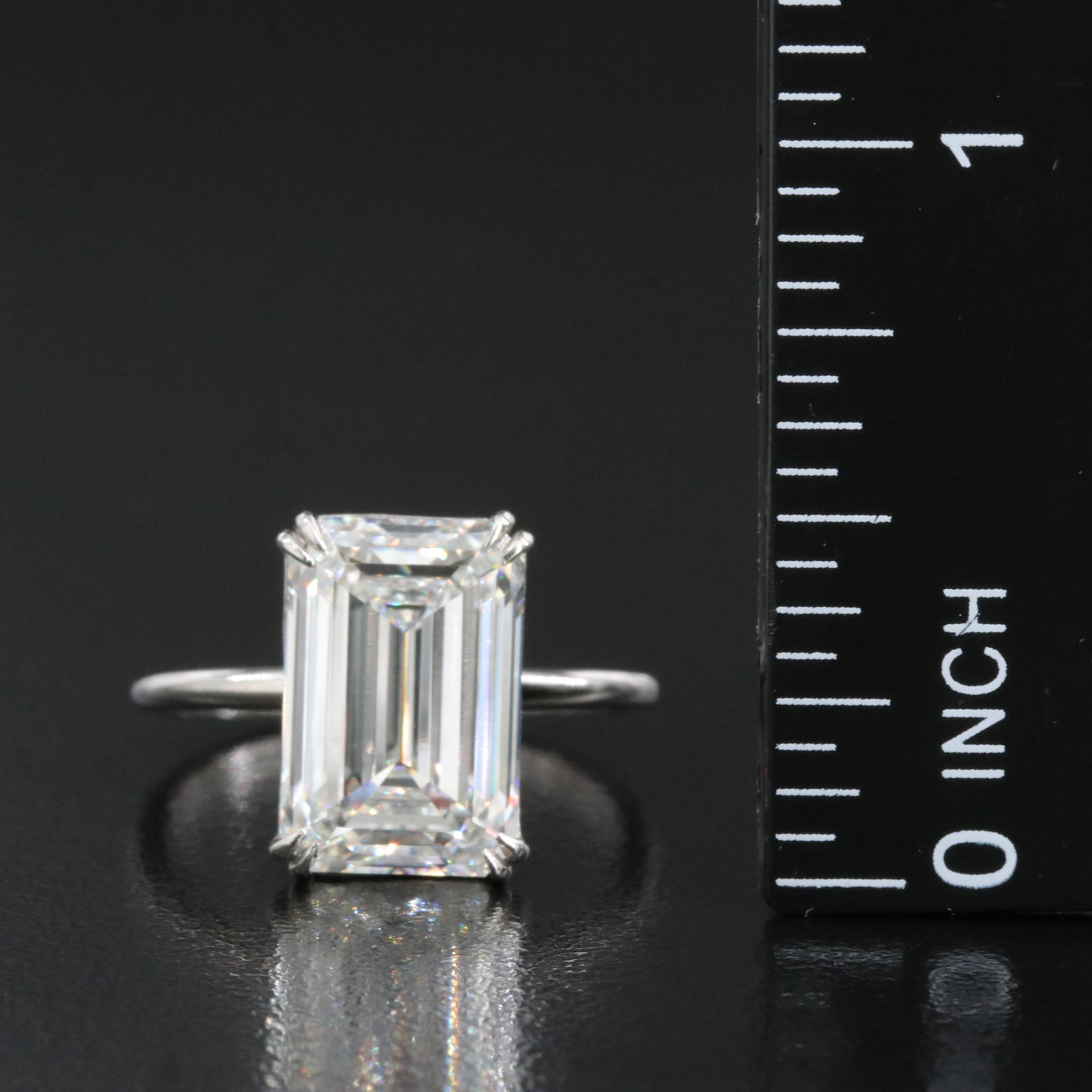 Platinum 5.61 CT Lab Grown Diamond Solitaire Ring with IGI Report
