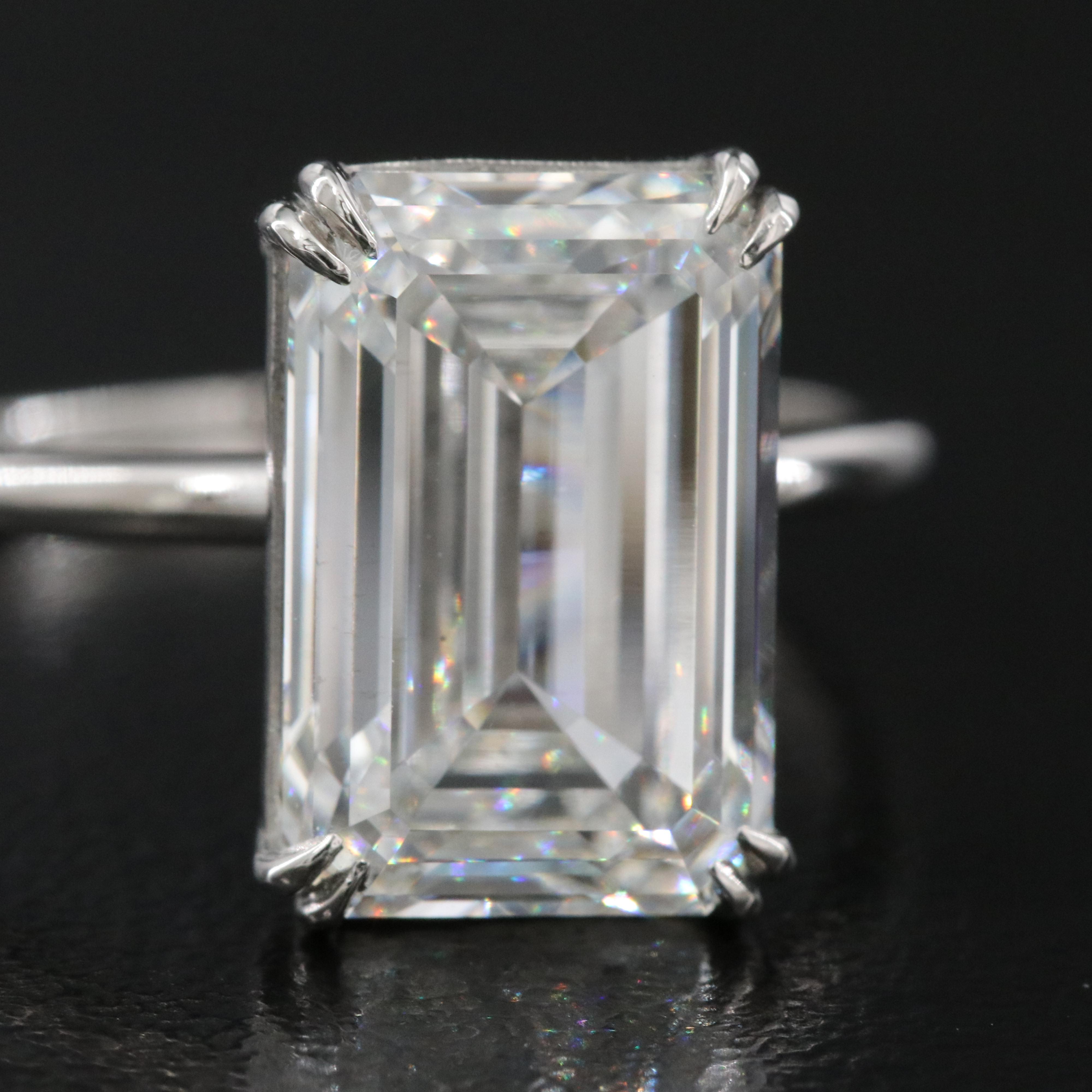 Platinum 5.61 CT Lab Grown Diamond Solitaire Ring with IGI Report