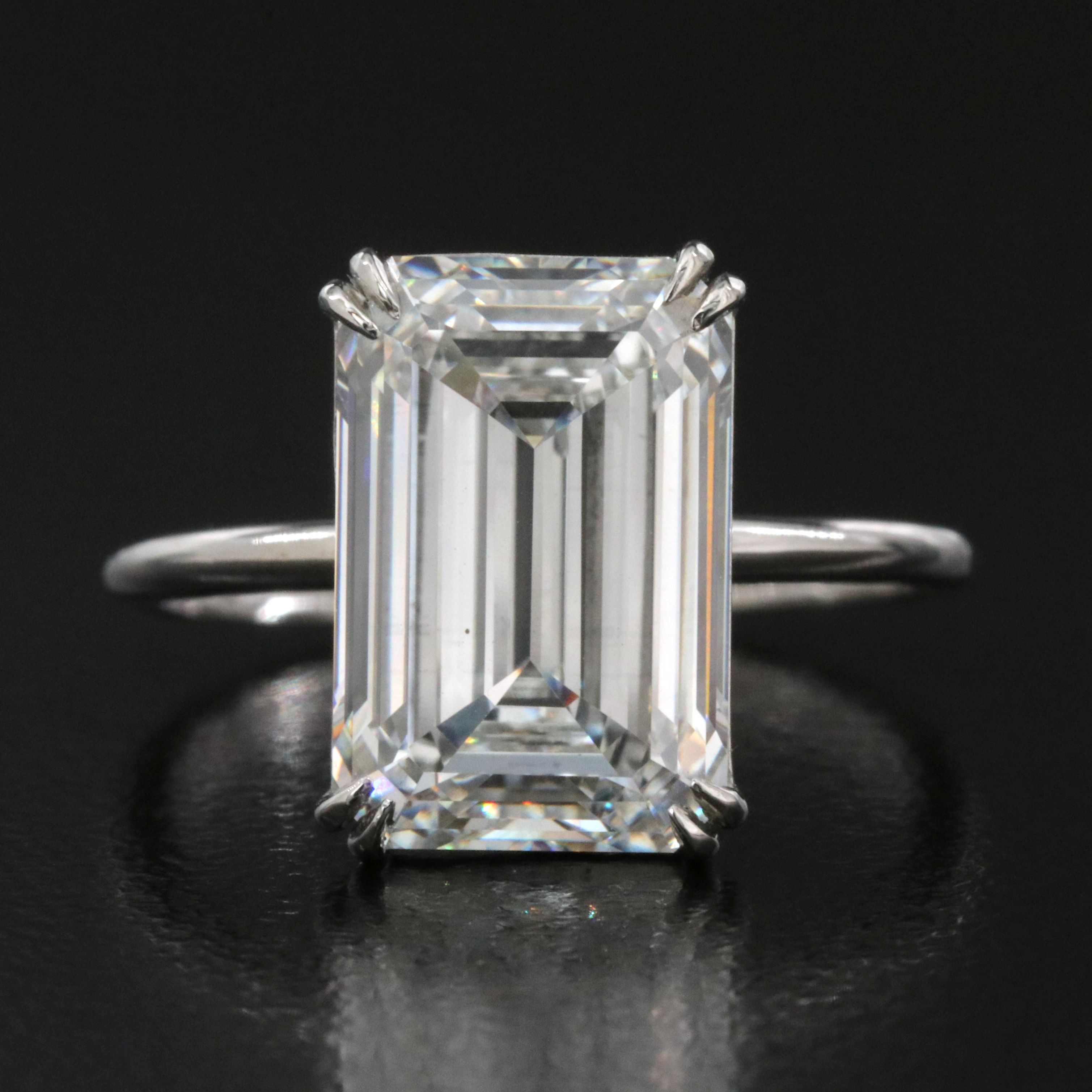 Platinum 5.61 CT Lab Grown Diamond Solitaire Ring with IGI Report