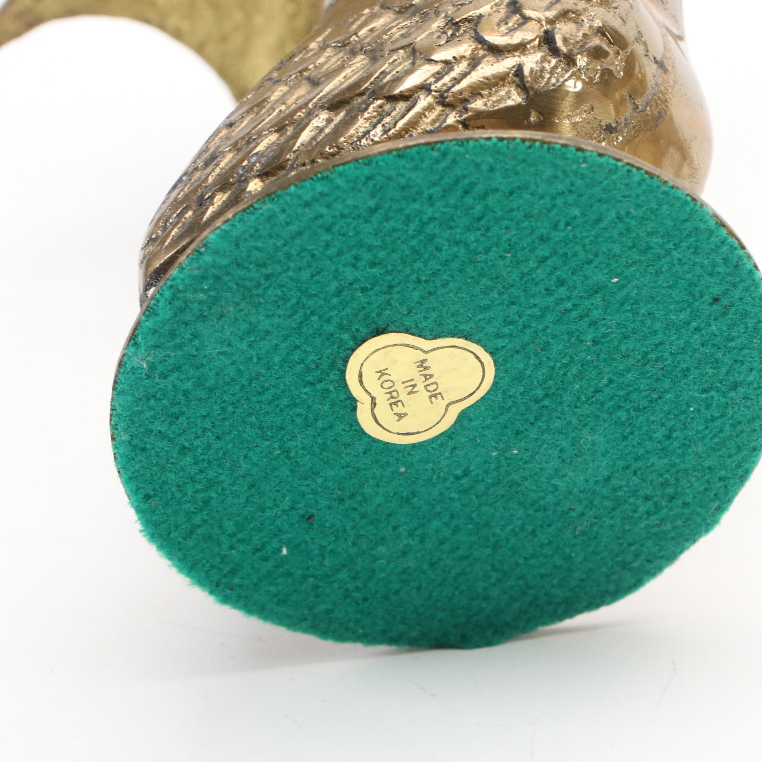 Cast Brass Lion, Leaping Dolphins, Ibex and Antelope, & Owl Under Umbrella