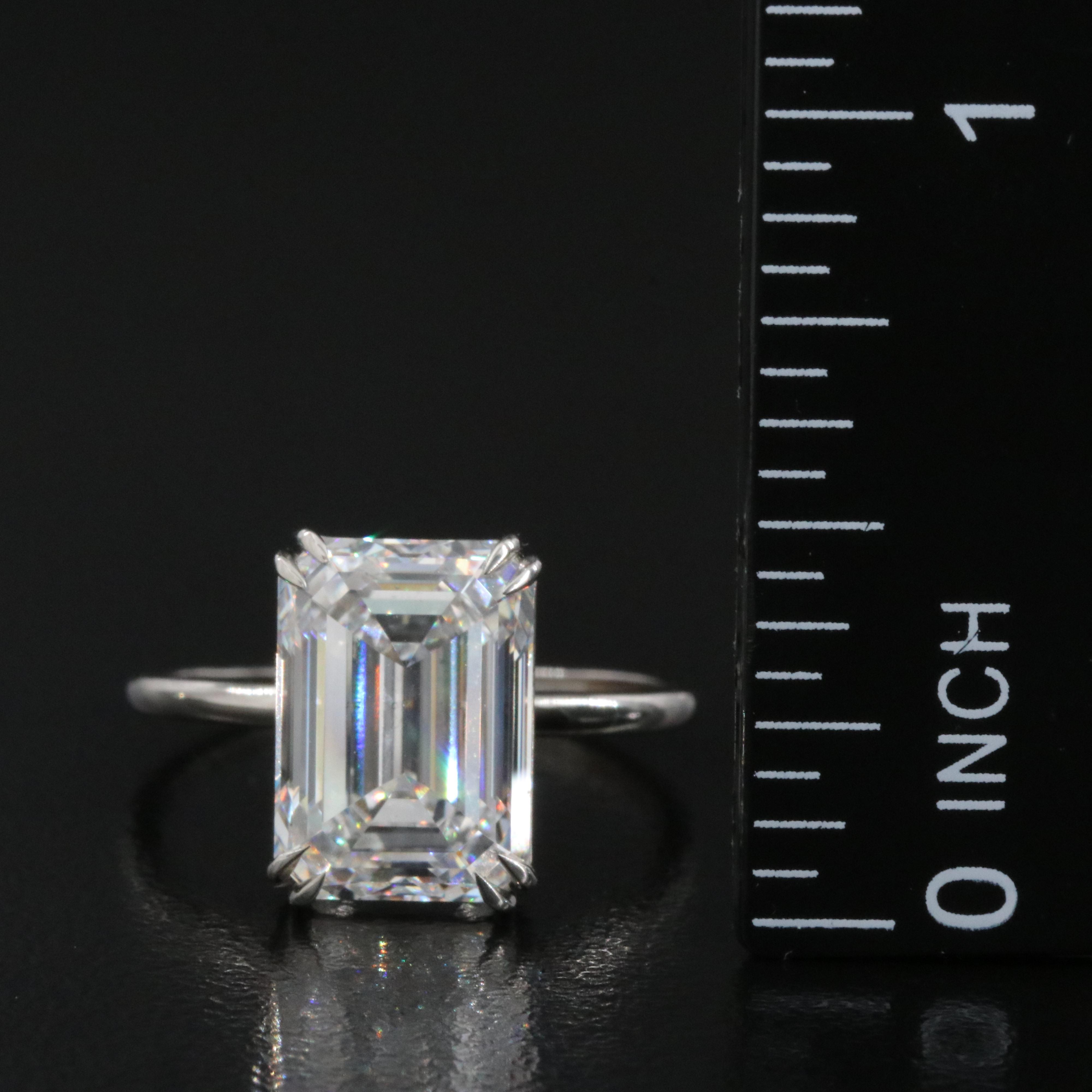 Platinum 5.05 CT Lab Grown Diamond Solitaire Ring with IGI Report