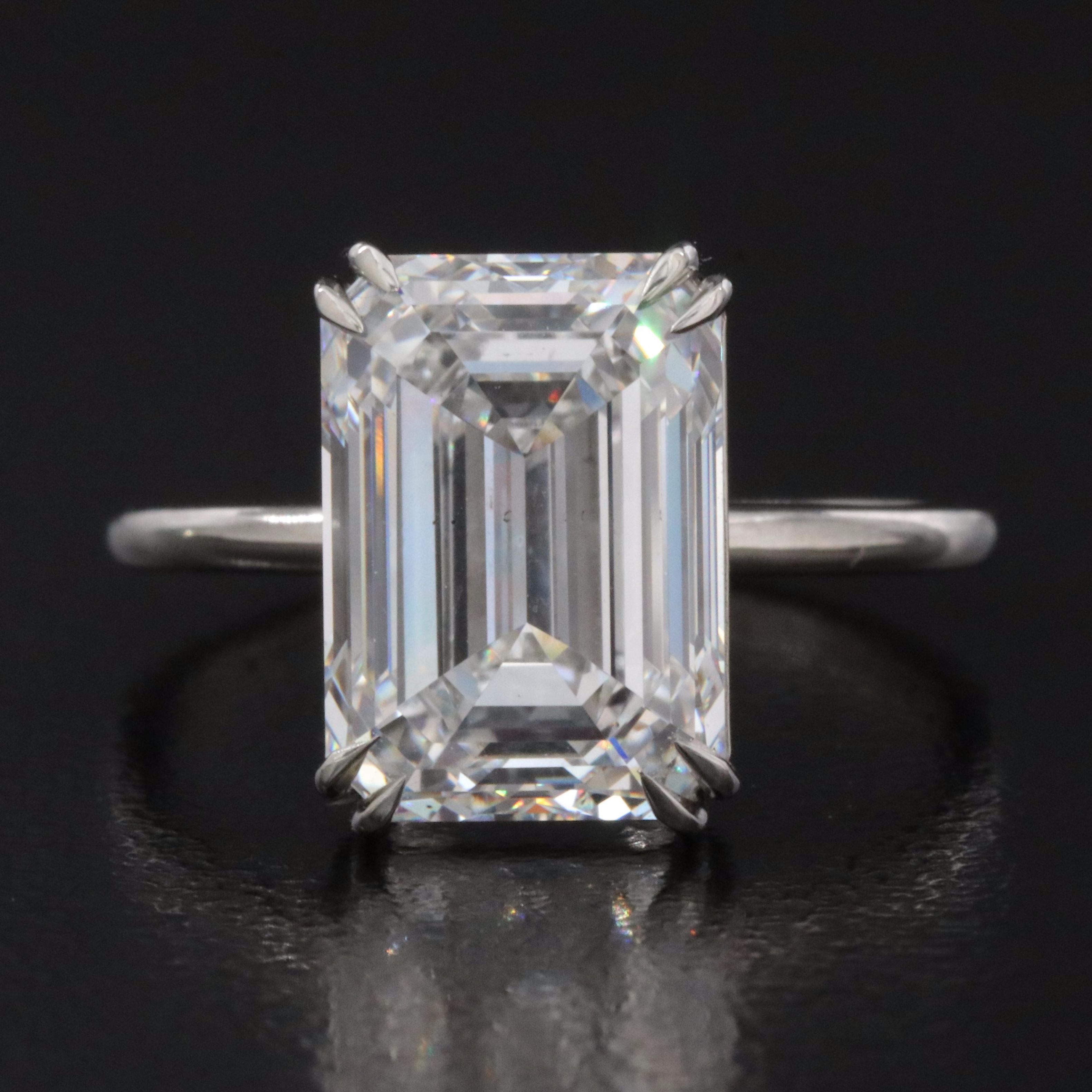 Platinum 5.05 CT Lab Grown Diamond Solitaire Ring with IGI Report