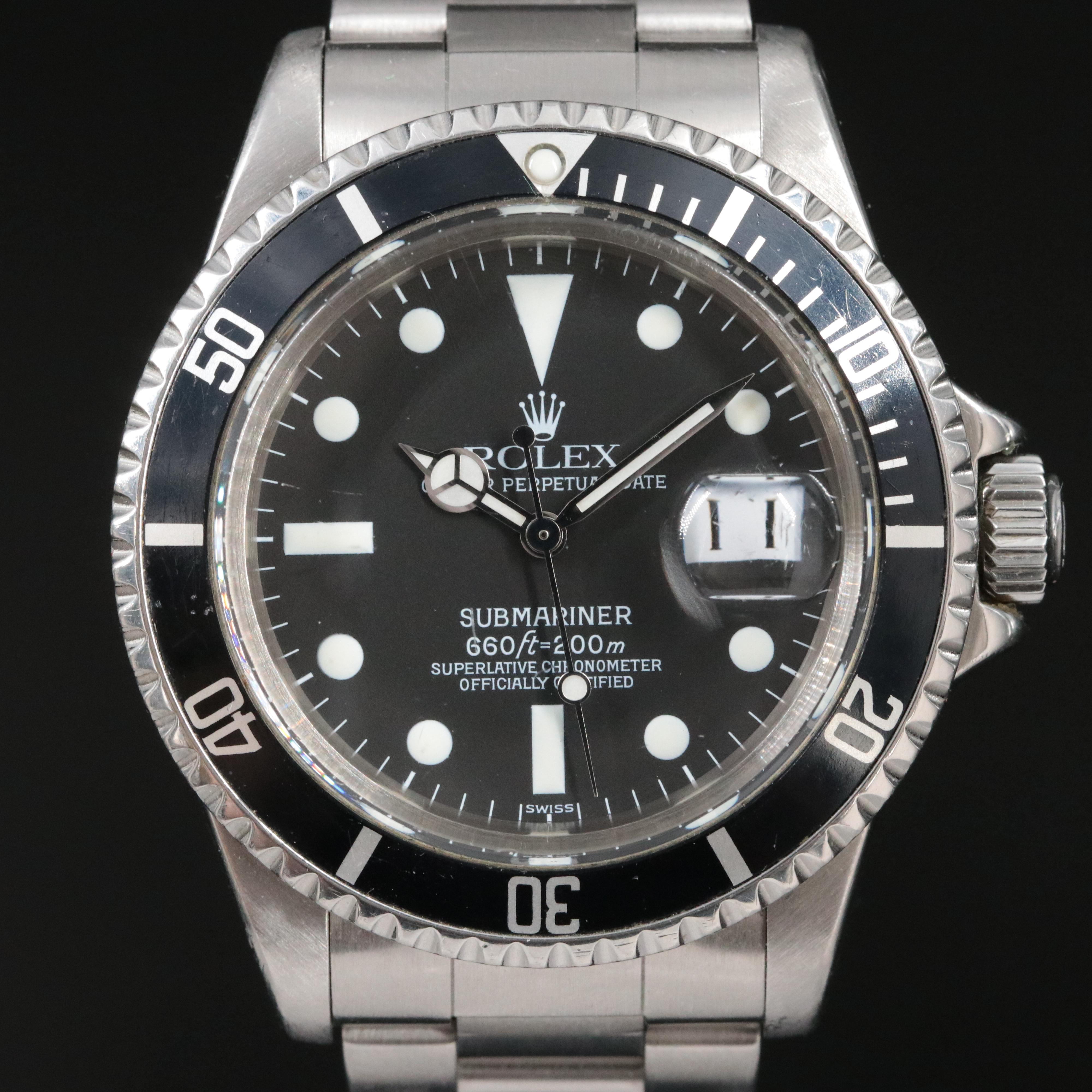 1977 Rolex Submariner Date Steel Black Dial Watch