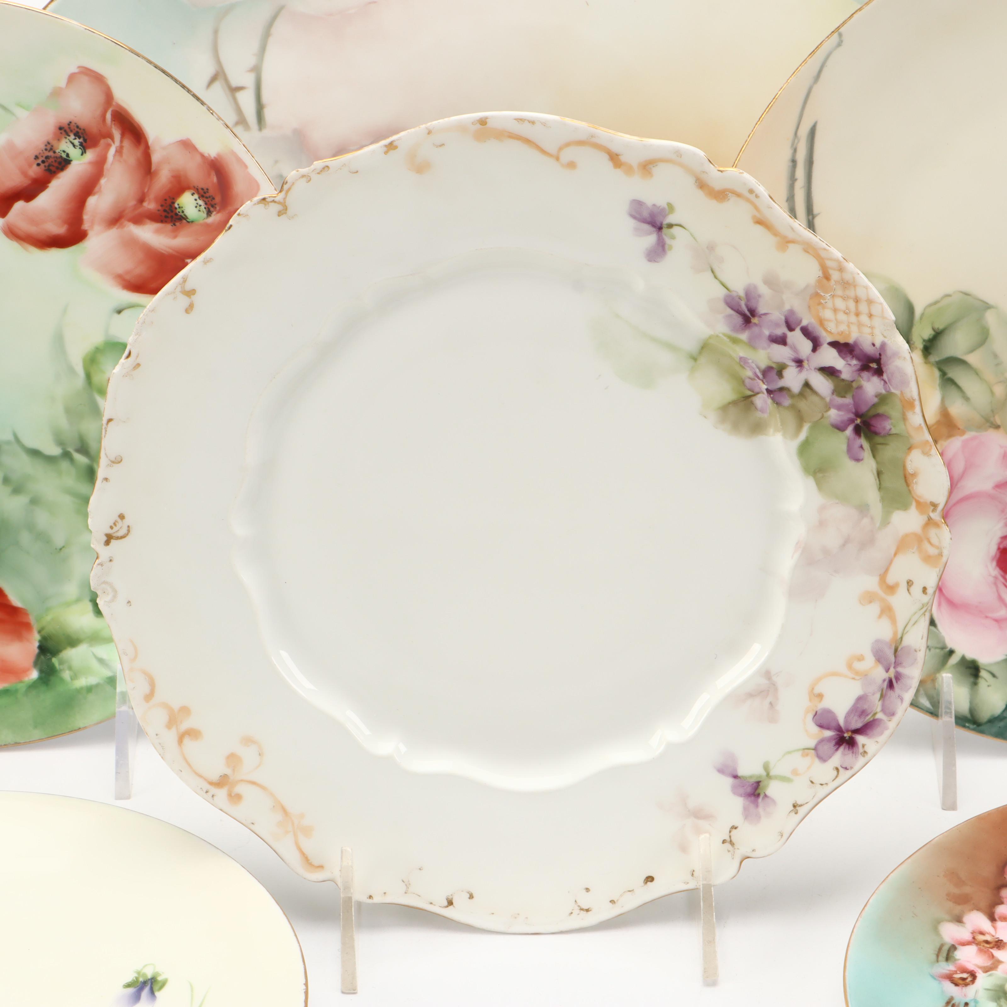 Rosenthal, A. Lanternier & Co. and Other Hand-Painted Porcelain Plates