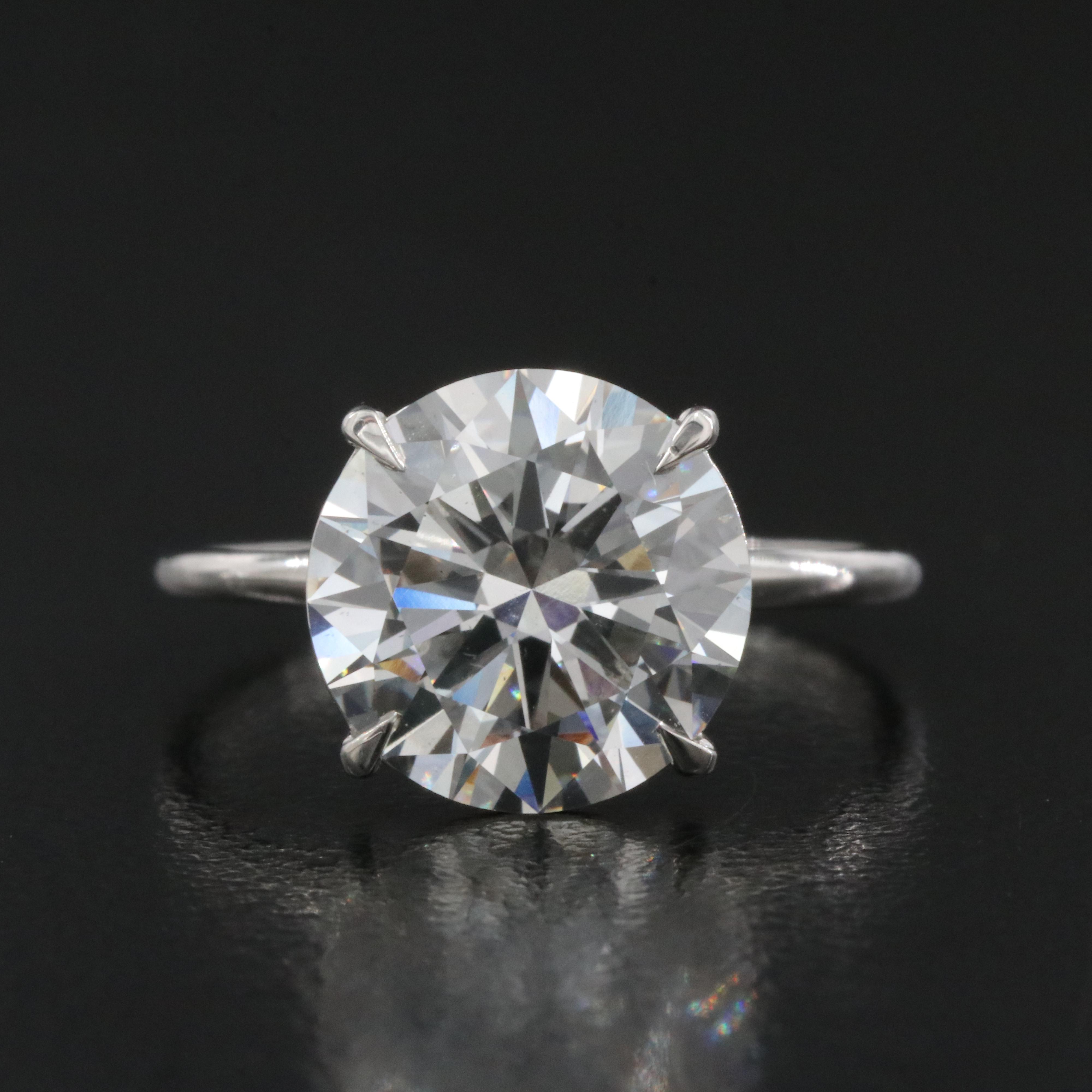 Platinum 3.70 CT Lab Grown Diamond Ring with IGI Report