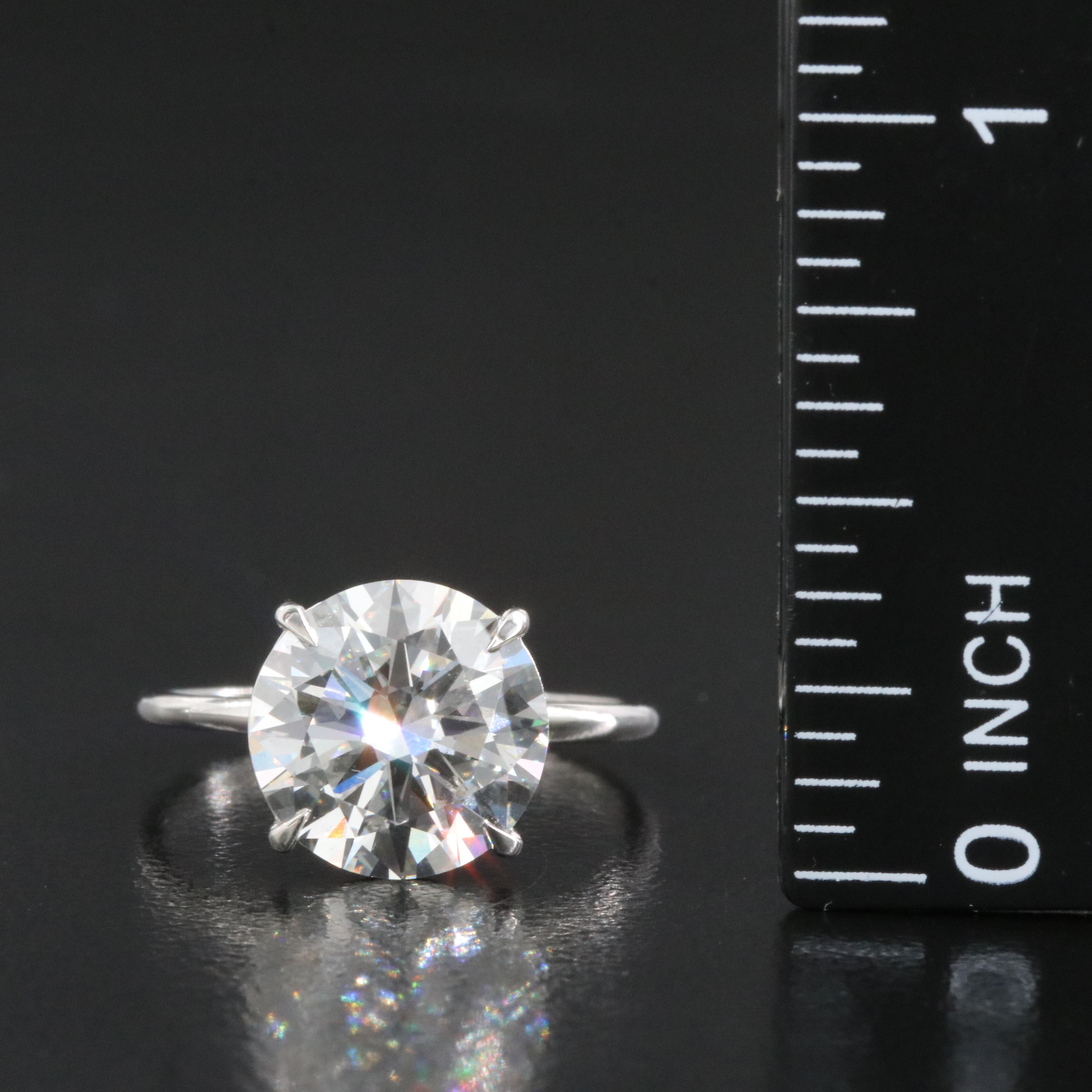 Platinum 3.70 CT Lab Grown Diamond Ring with IGI Report
