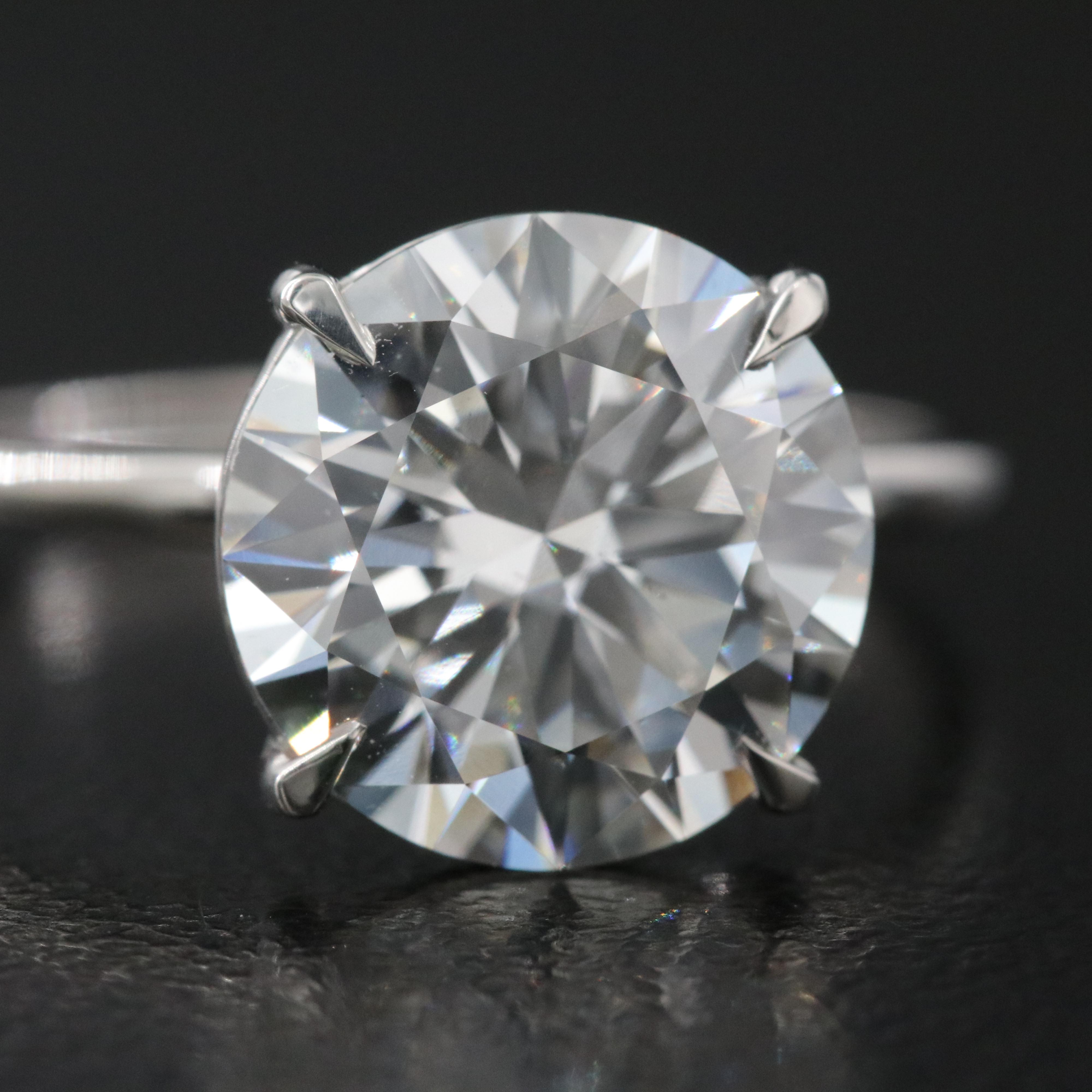 Platinum 3.70 CT Lab Grown Diamond Ring with IGI Report