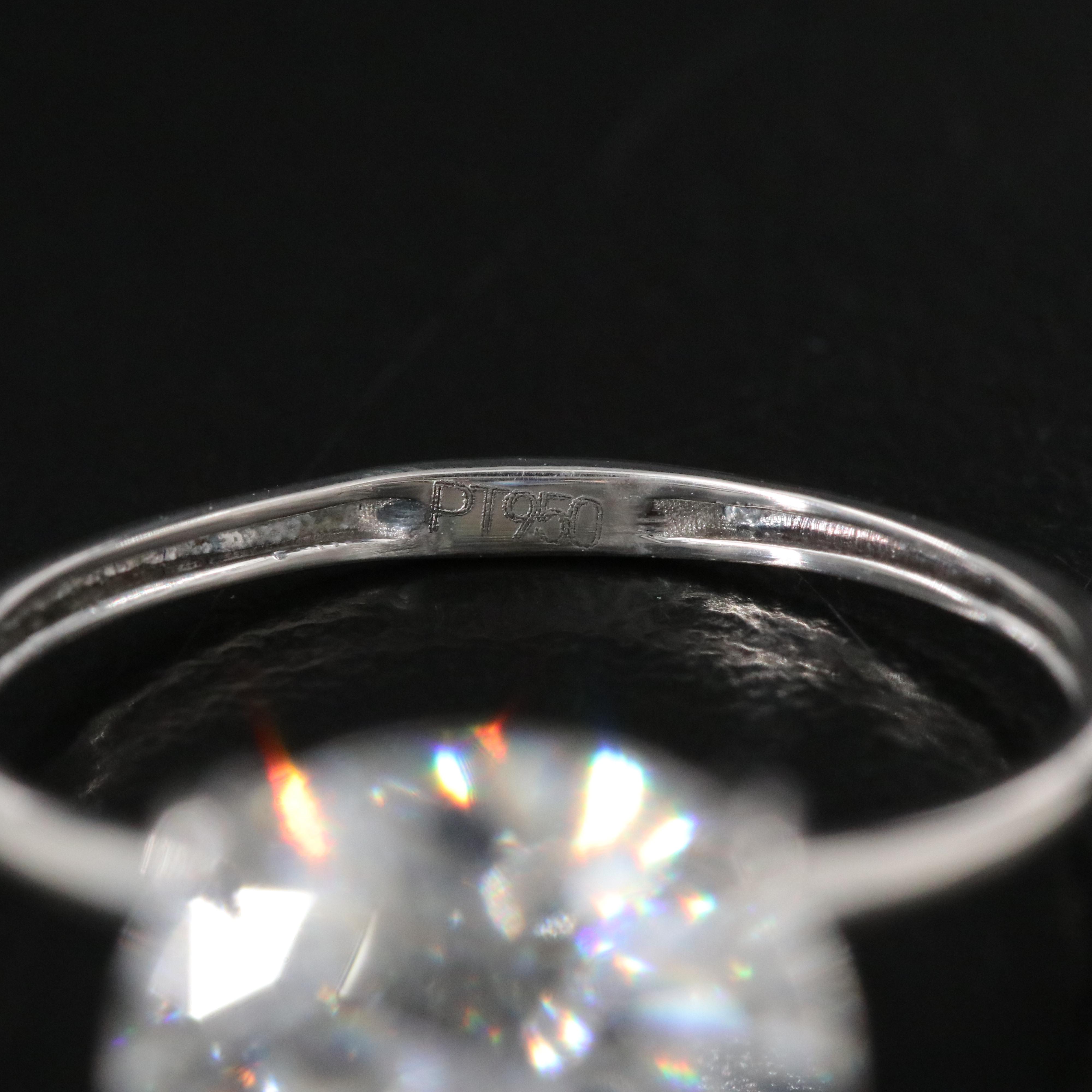 Platinum 3.70 CT Lab Grown Diamond Ring with IGI Report