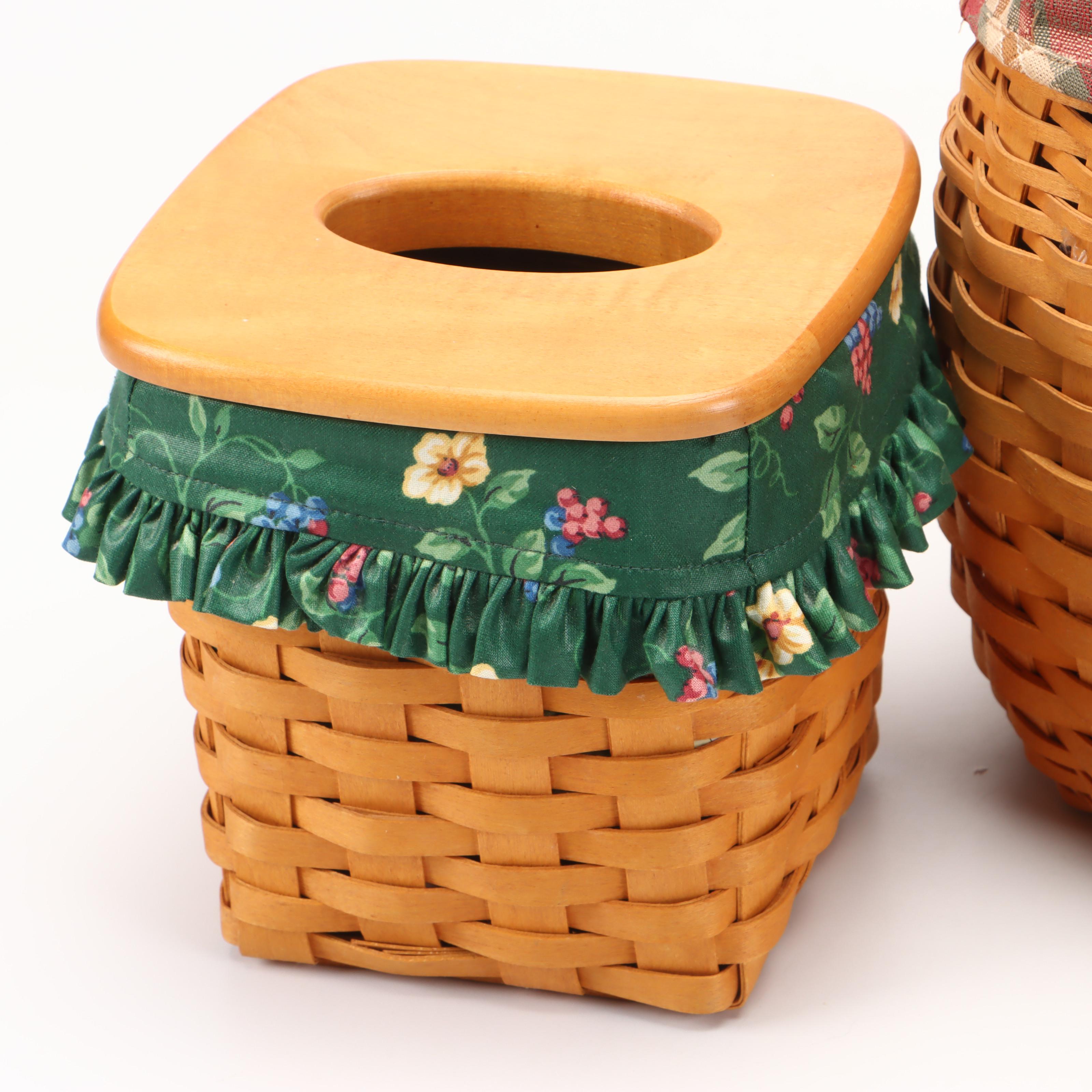 Longabarger Woven Maple Baskets and Tissue Holder