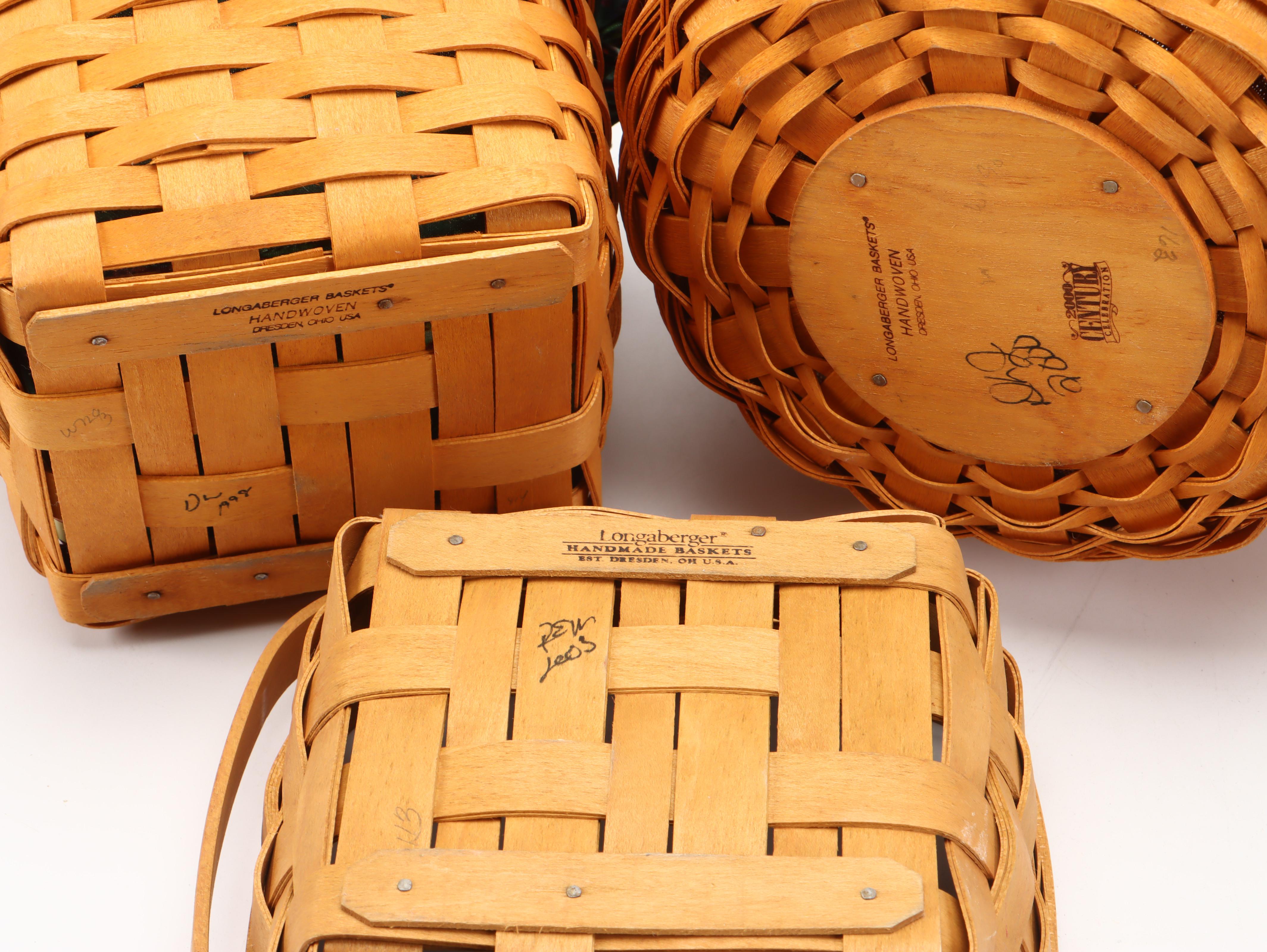 Longabarger Woven Maple Baskets and Tissue Holder