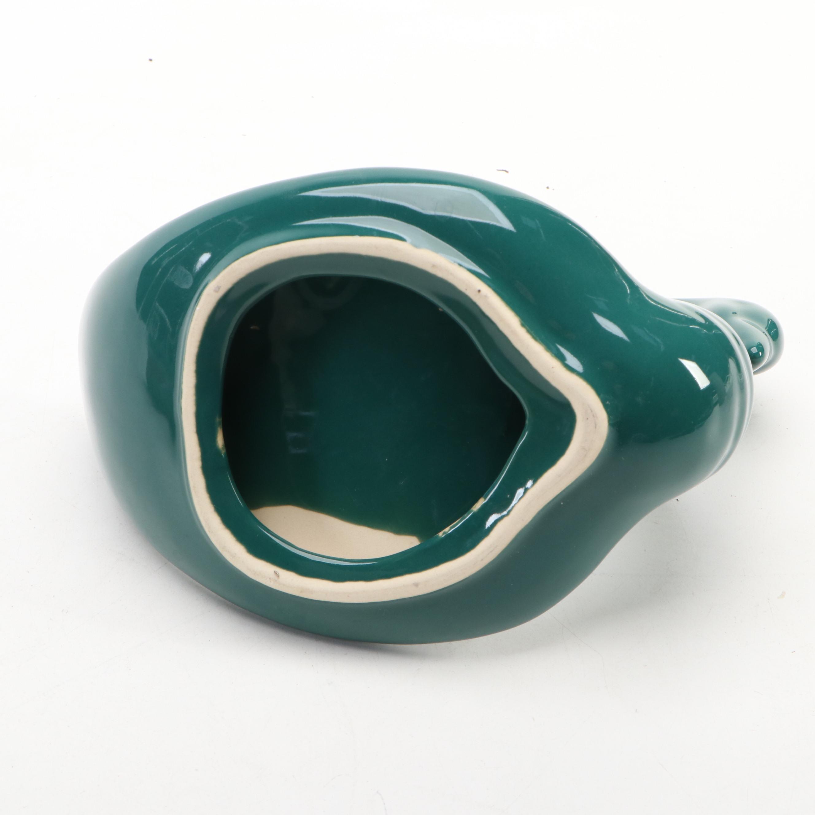 Brunelli Italian Ceramic Dinner Plates with Swan Figurine and Wood Tray