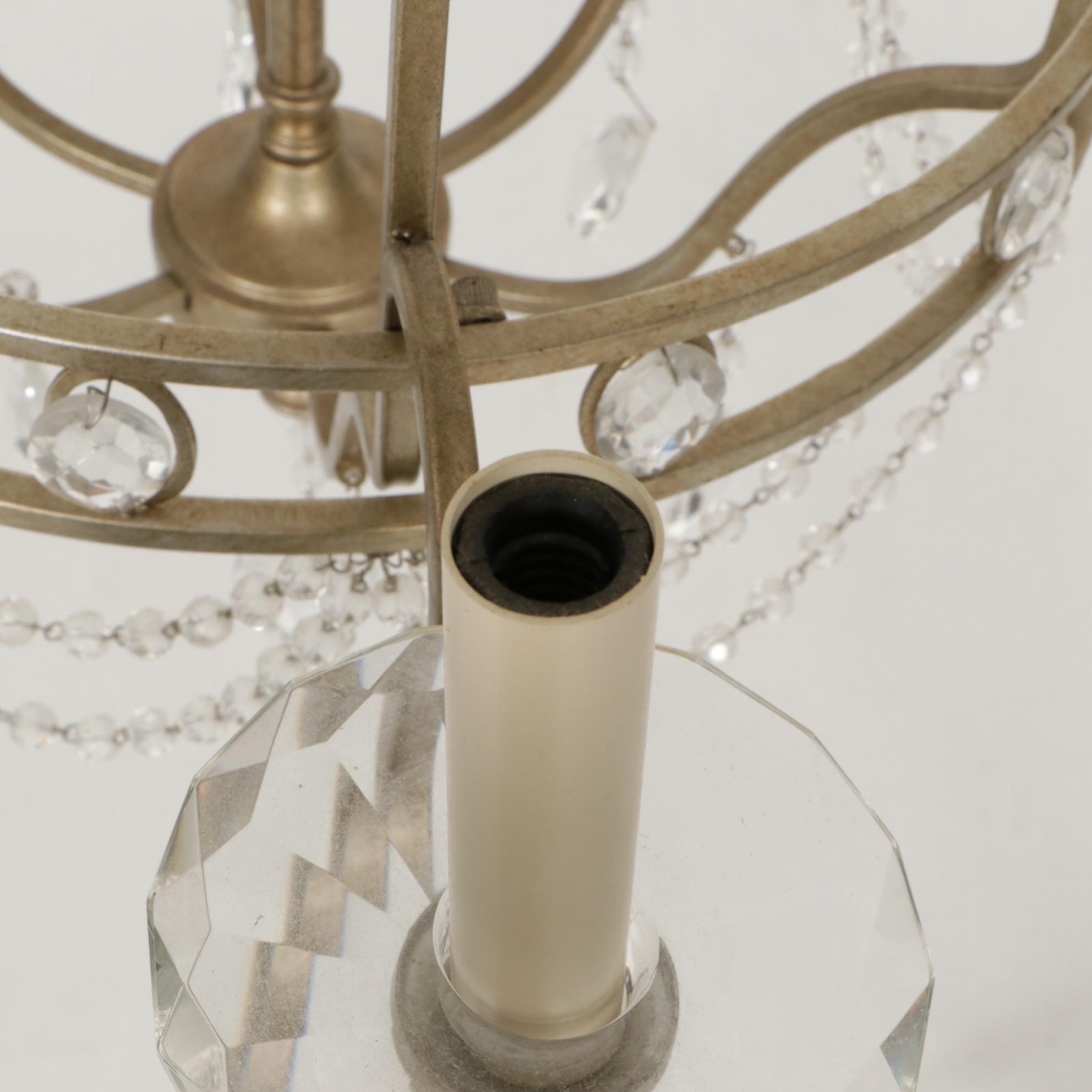 Beaded Candelabra Chandelier with Prisms