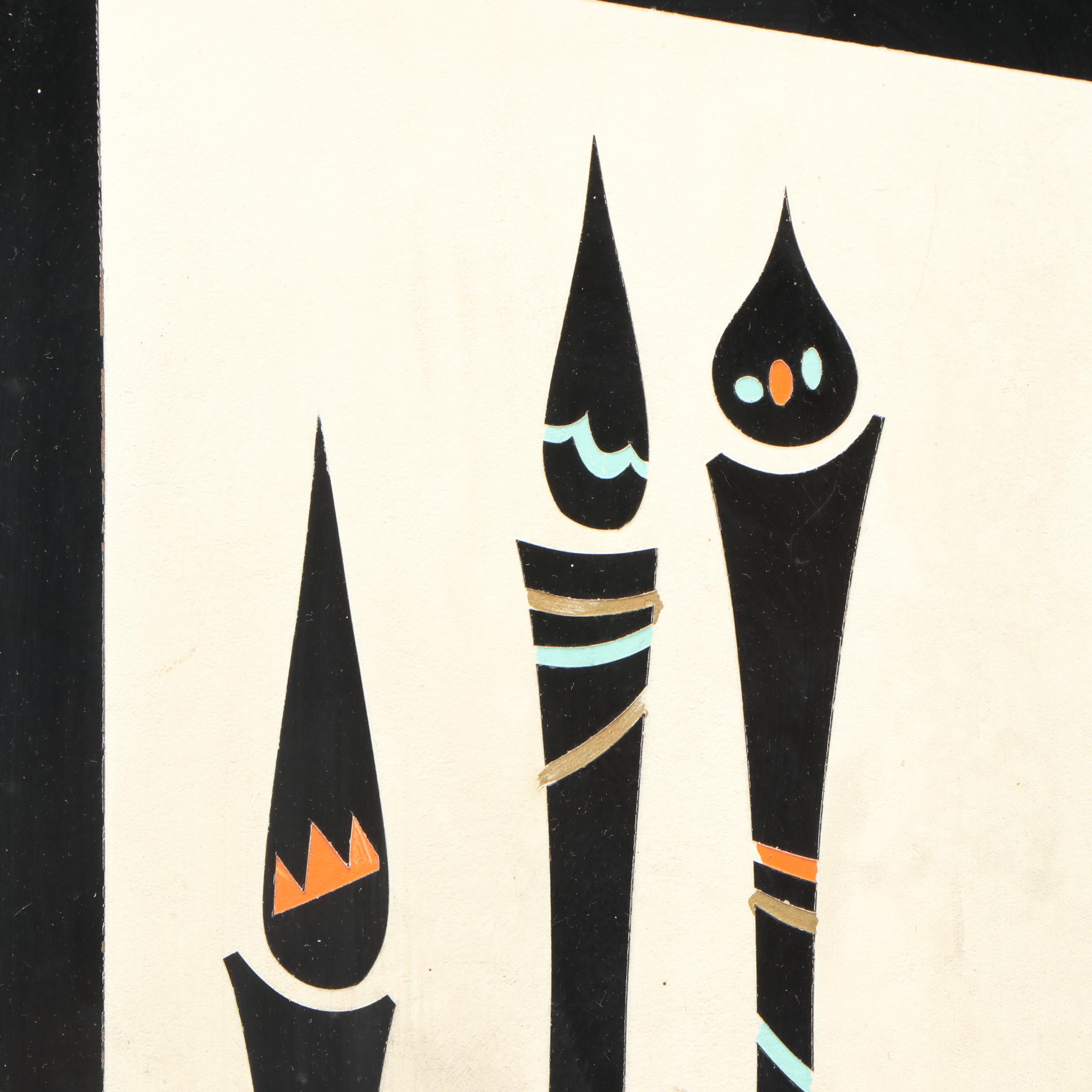 Abstract Hanging Wall Art in Wood Frame