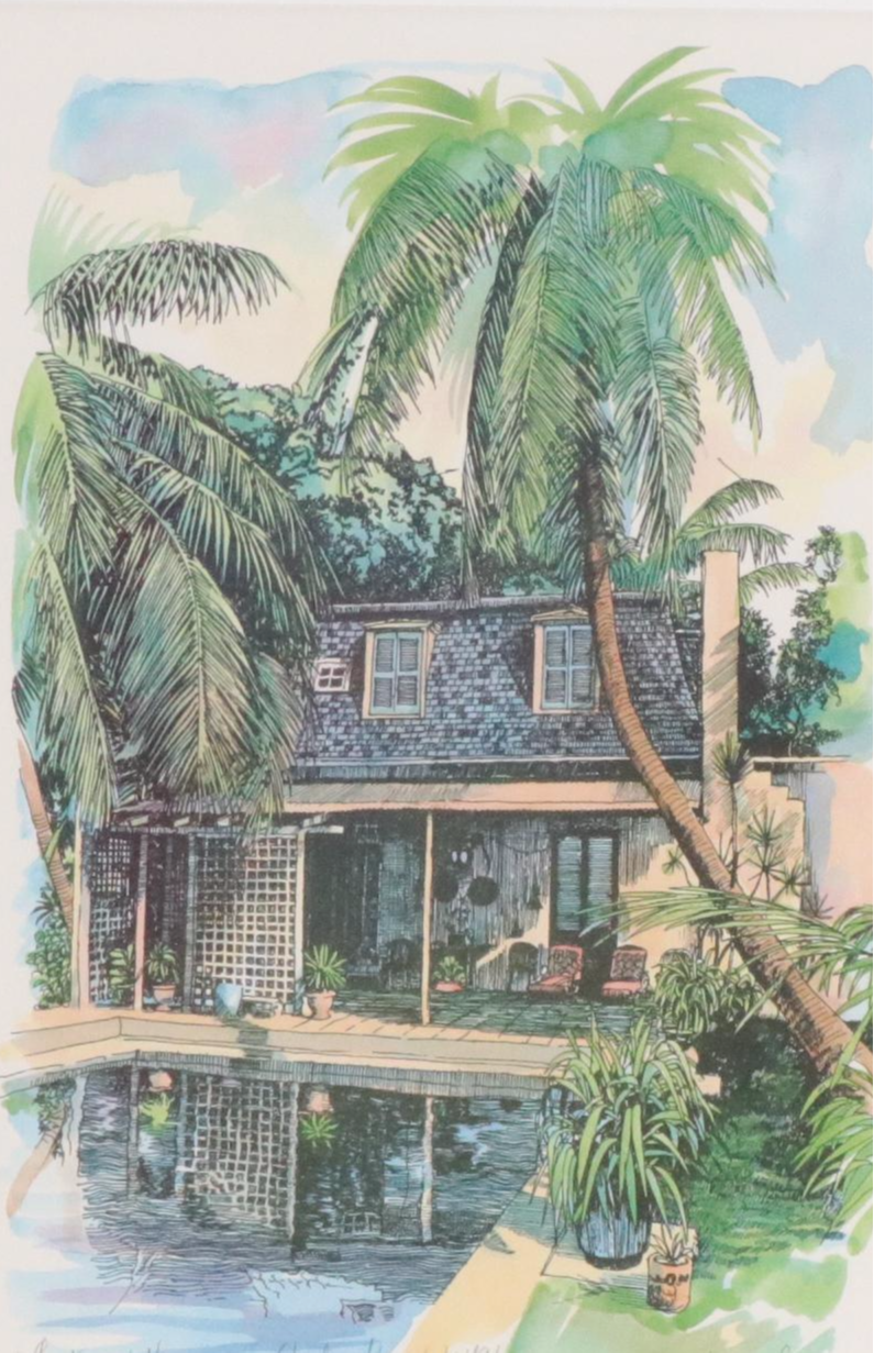 Robert Kennedy Offset Lithograph "The Ernest Hemingway Studio, Key West"