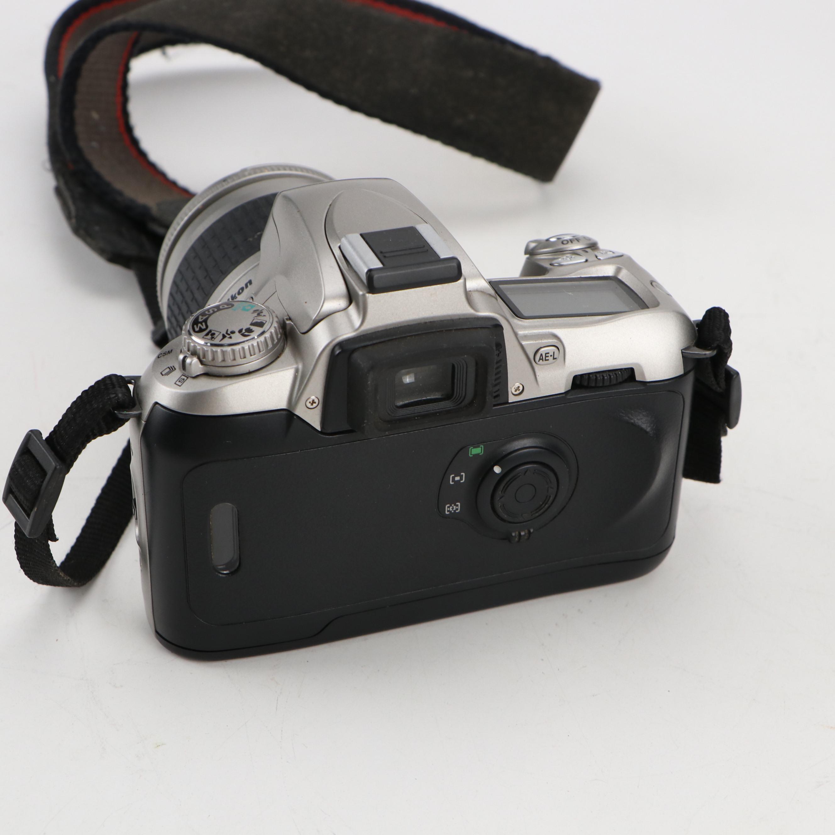 Nikon N75 and Canon Ftb Cameras with Lenses, Bag and Film