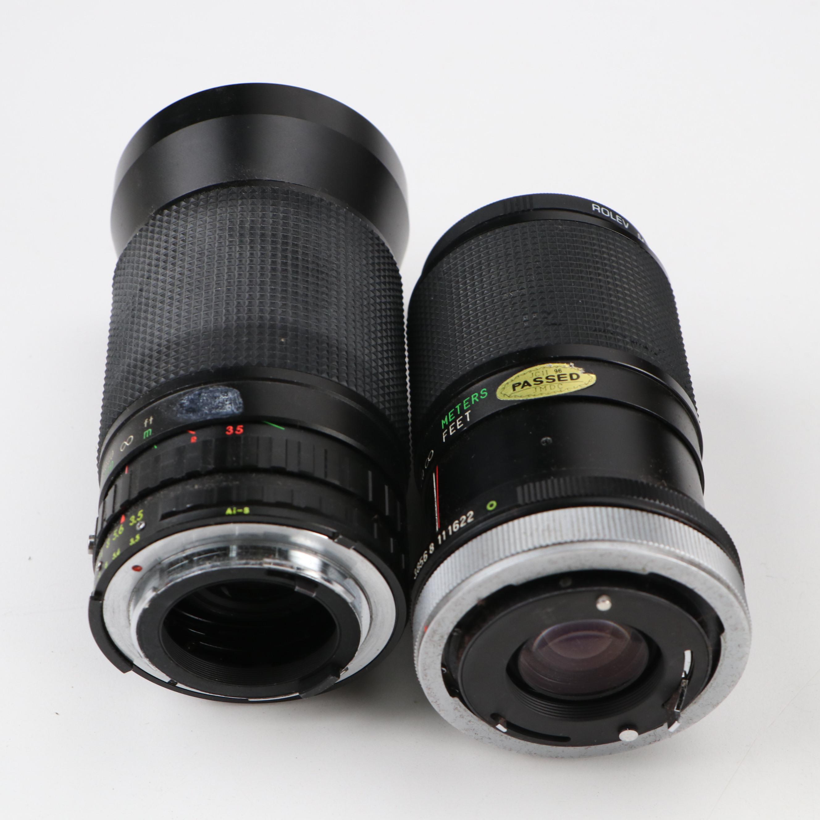 Nikon N75 and Canon Ftb Cameras with Lenses, Bag and Film