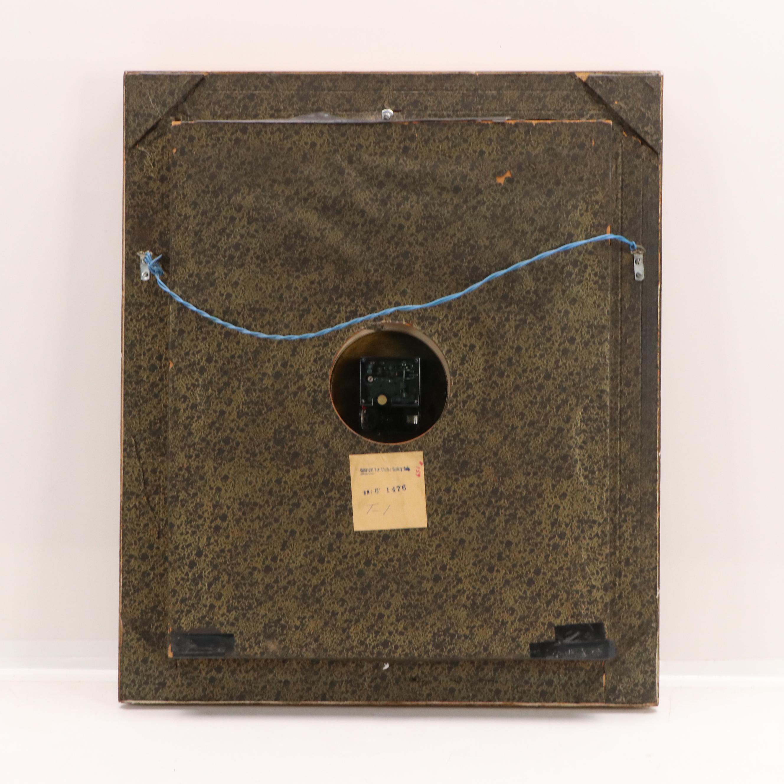 Stained Glass Wall Clock, Mid to Late 20th Century