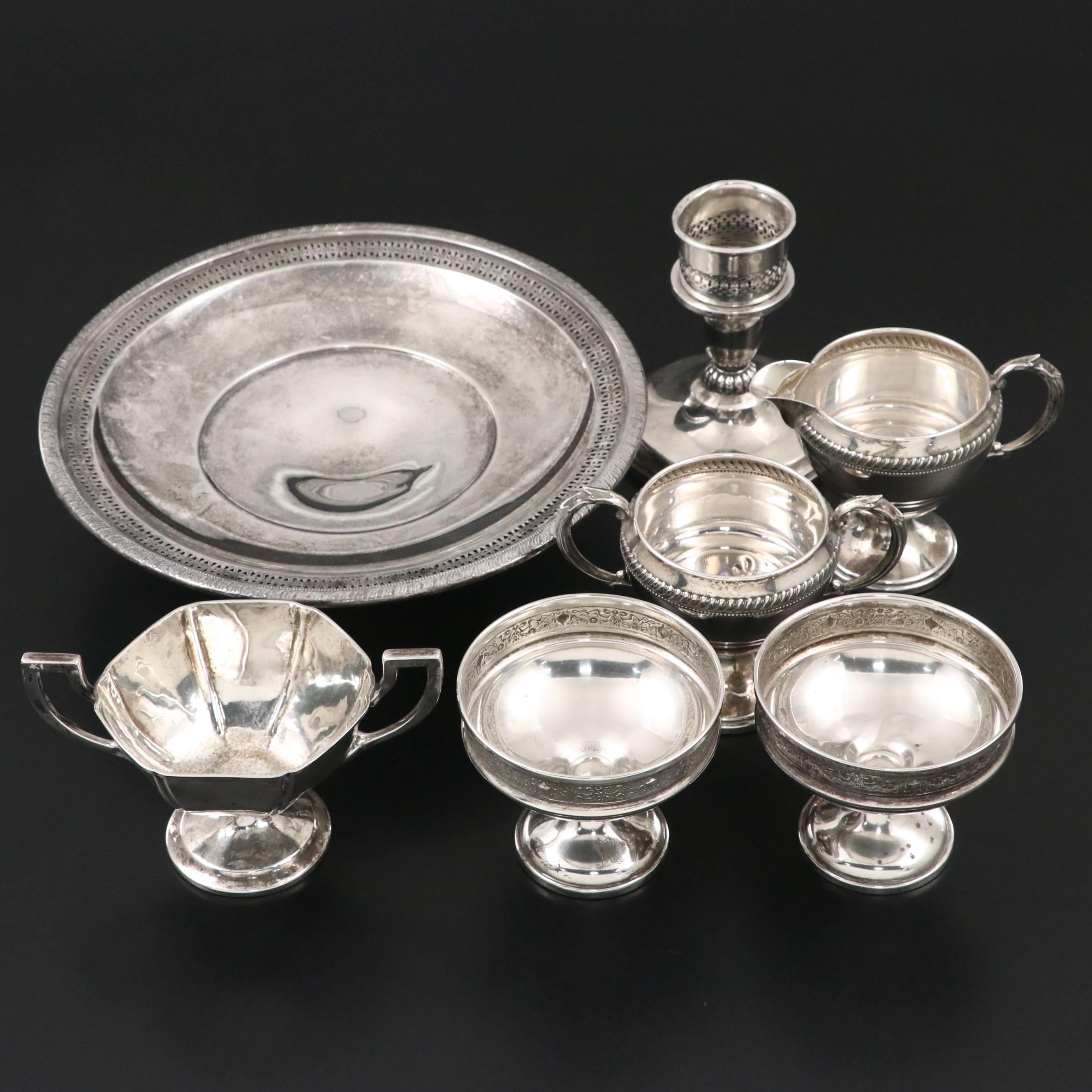 Fisher Weighted Sterling Creamer and Sugar with Other Table Accessories