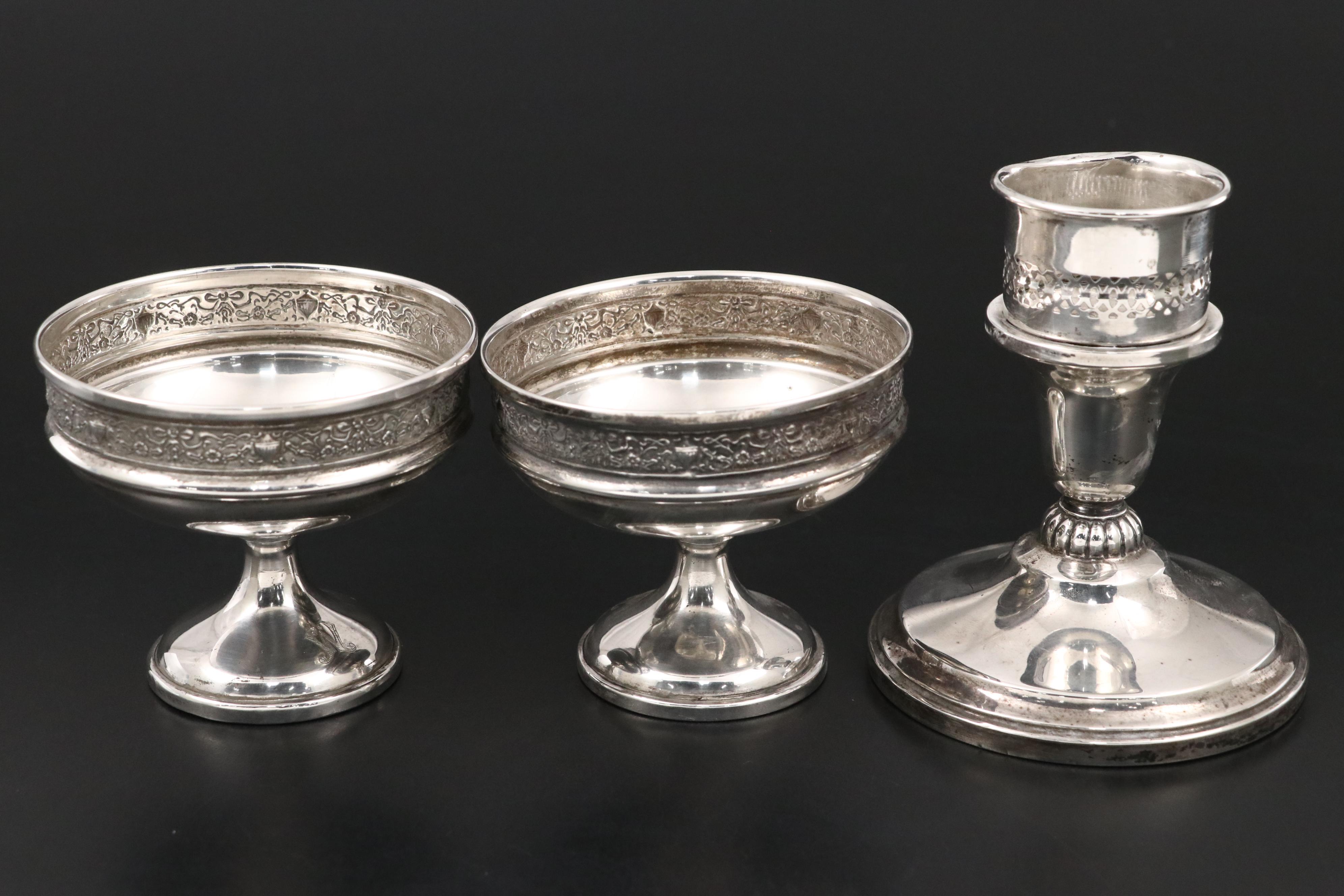 Fisher Weighted Sterling Creamer and Sugar with Other Table Accessories