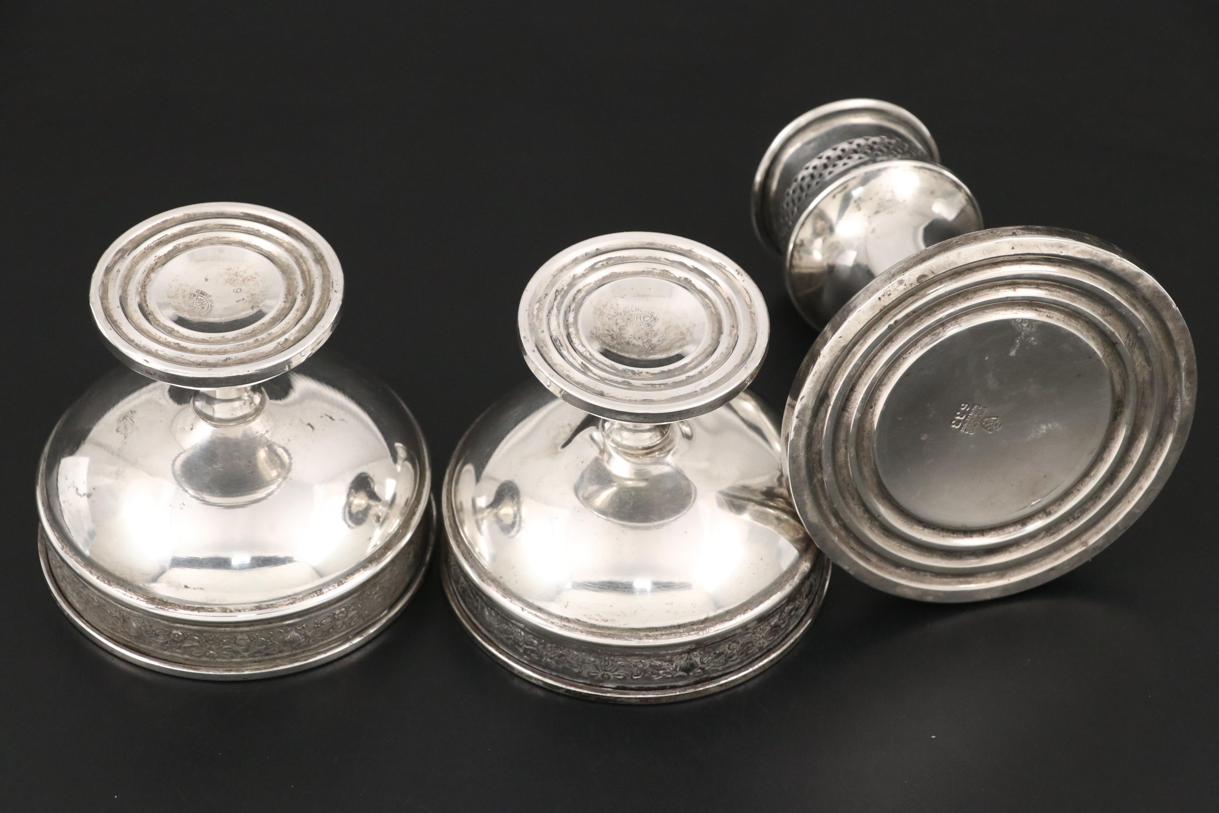 Fisher Weighted Sterling Creamer and Sugar with Other Table Accessories