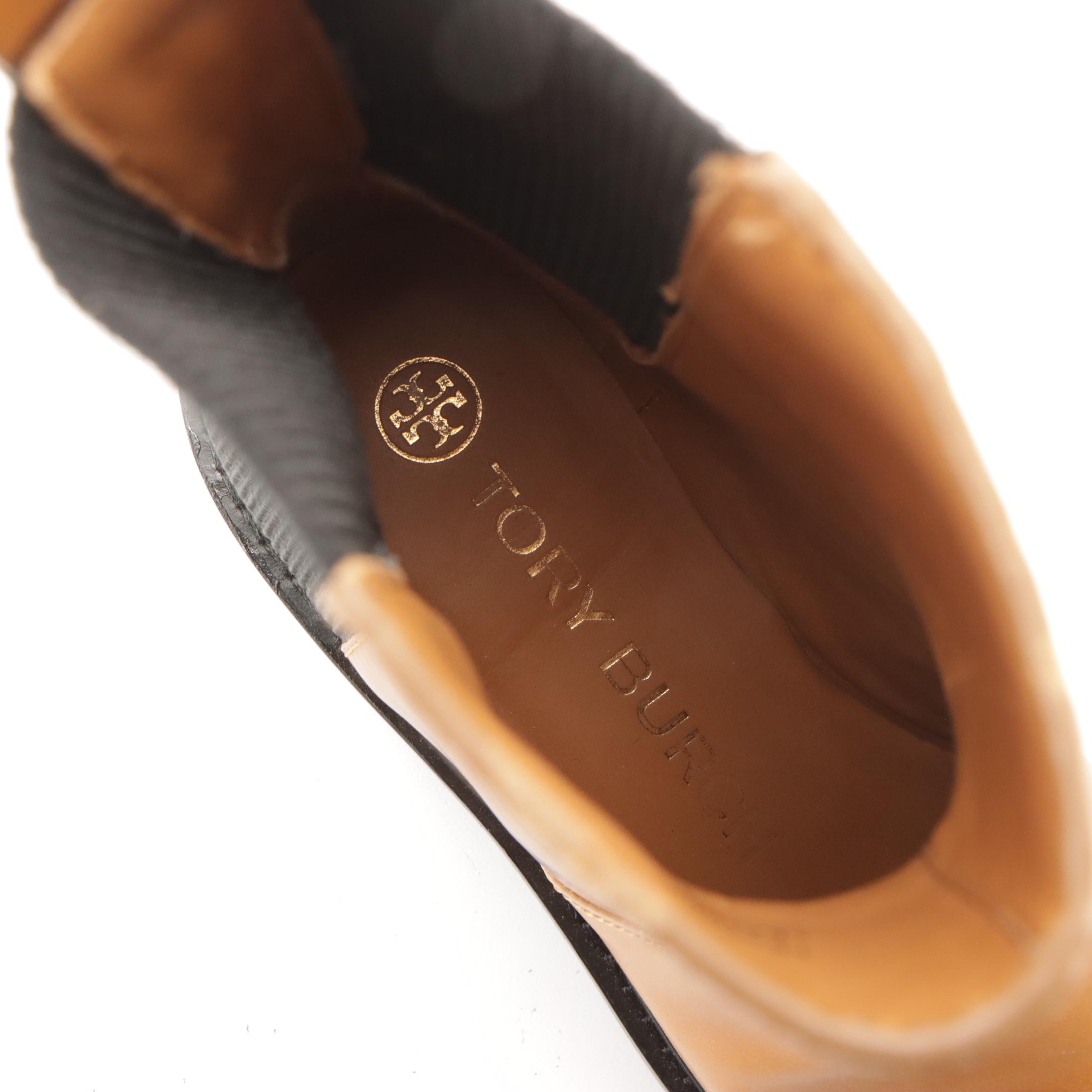 Tory Burch Sierra Antik Chelsea Boots in Bonnie Brown Leather and Textile