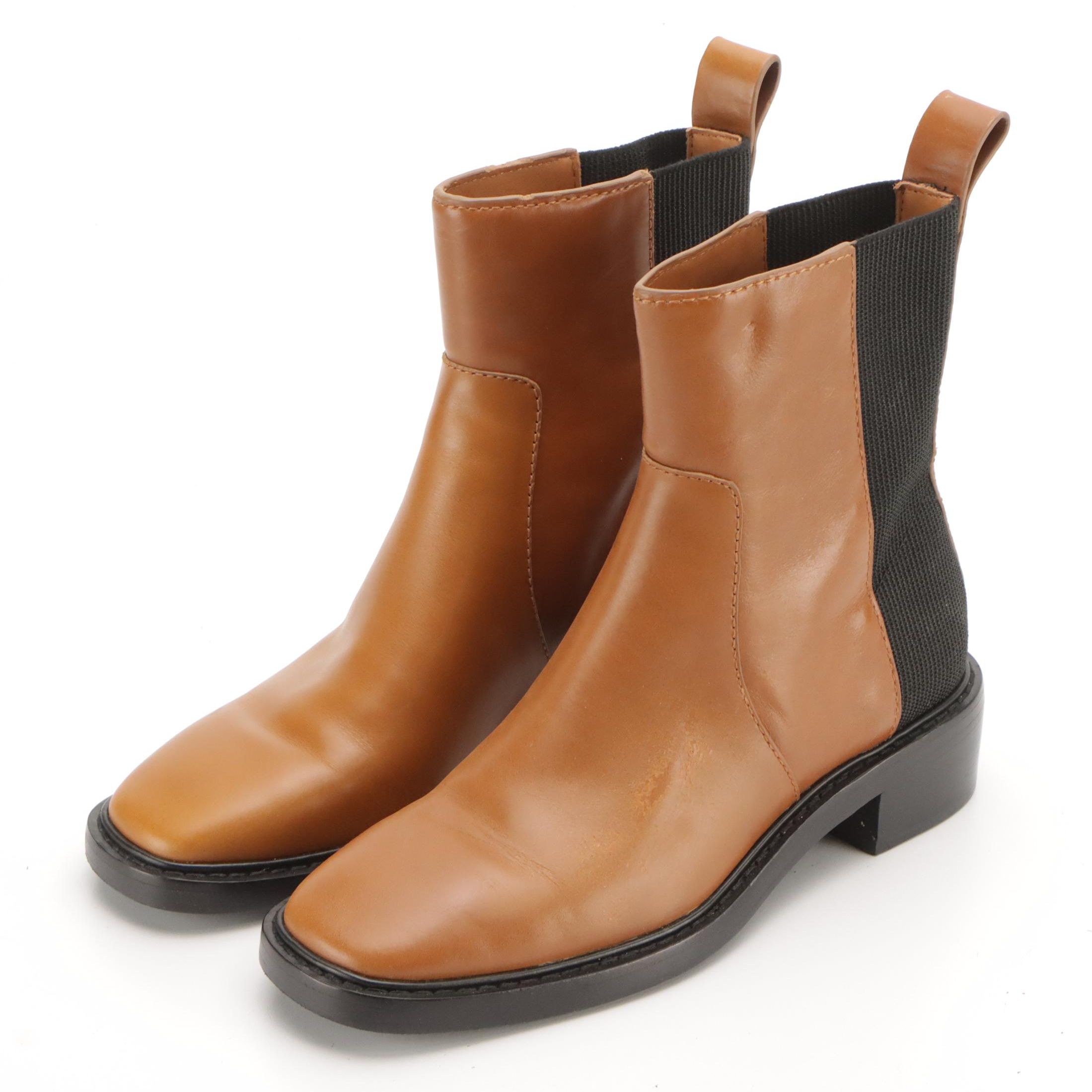 Tory Burch Sierra Antik Chelsea Boots in Bonnie Brown Leather and Textile