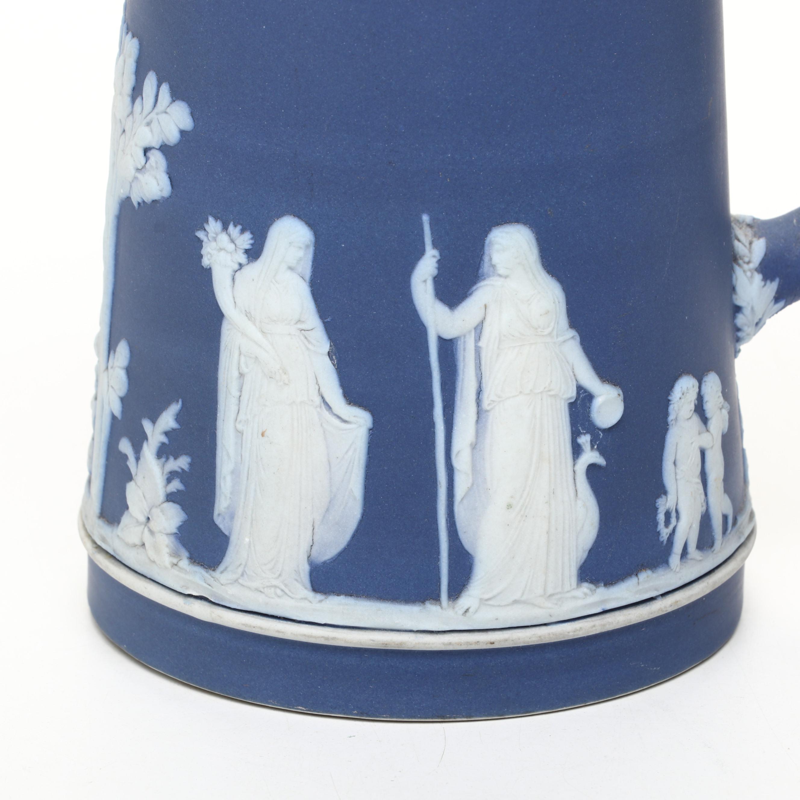 Wedgwood Jasperware Pitcher, Ashtray, and Small Dish