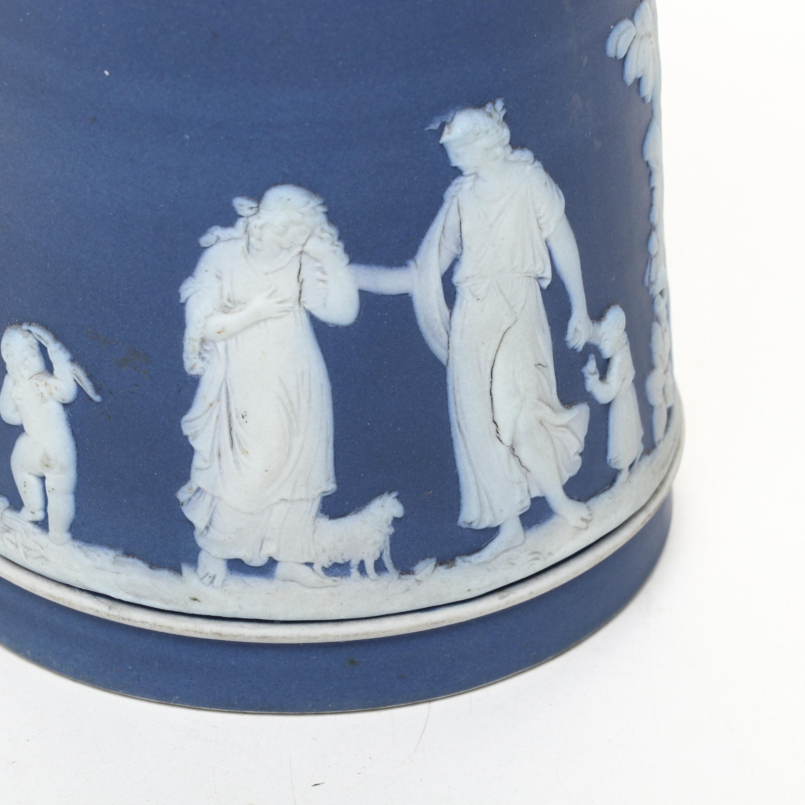 Wedgwood Jasperware Pitcher, Ashtray, and Small Dish