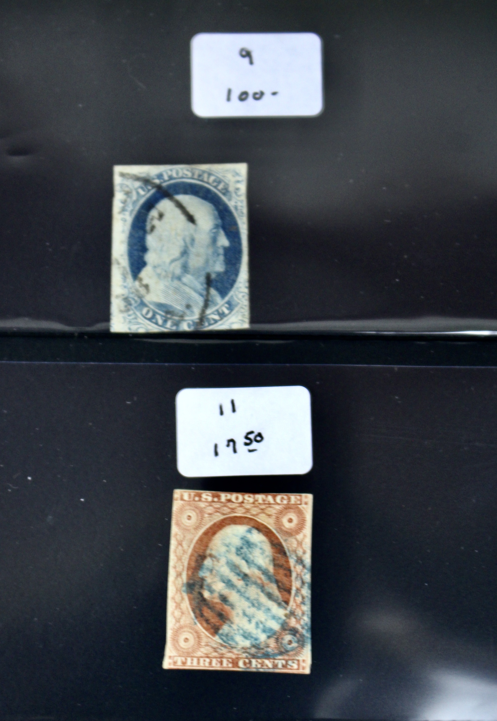 Fifteen Early American Postage Stamps, Scott #s 7 to 73