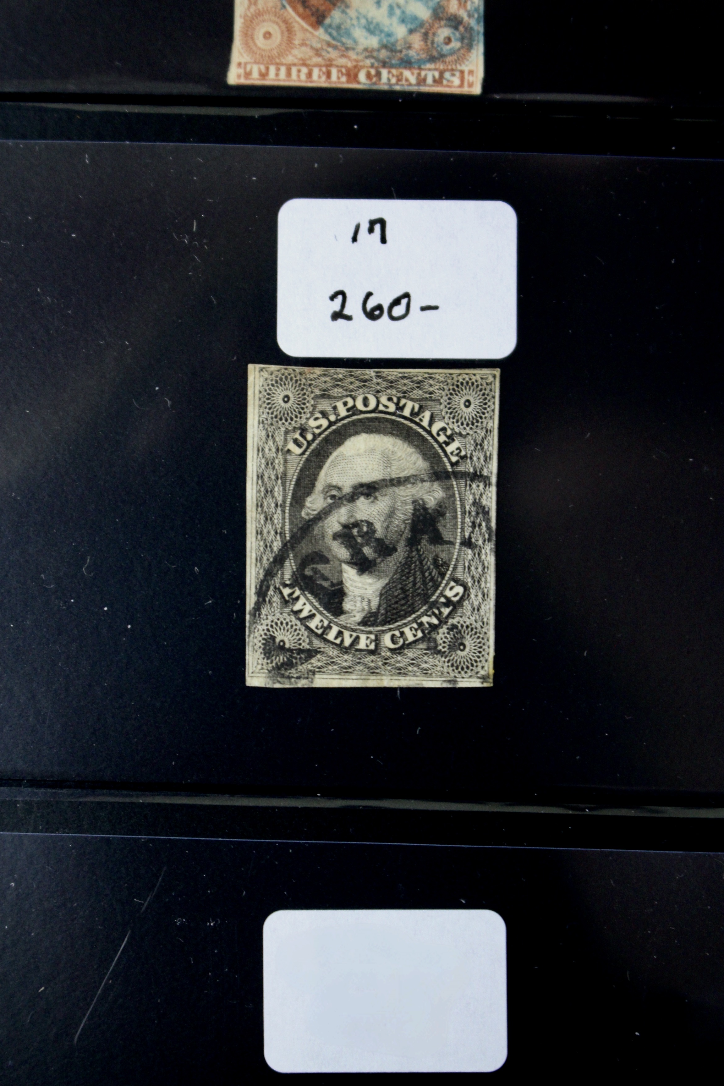 Fifteen Early American Postage Stamps, Scott #s 7 to 73