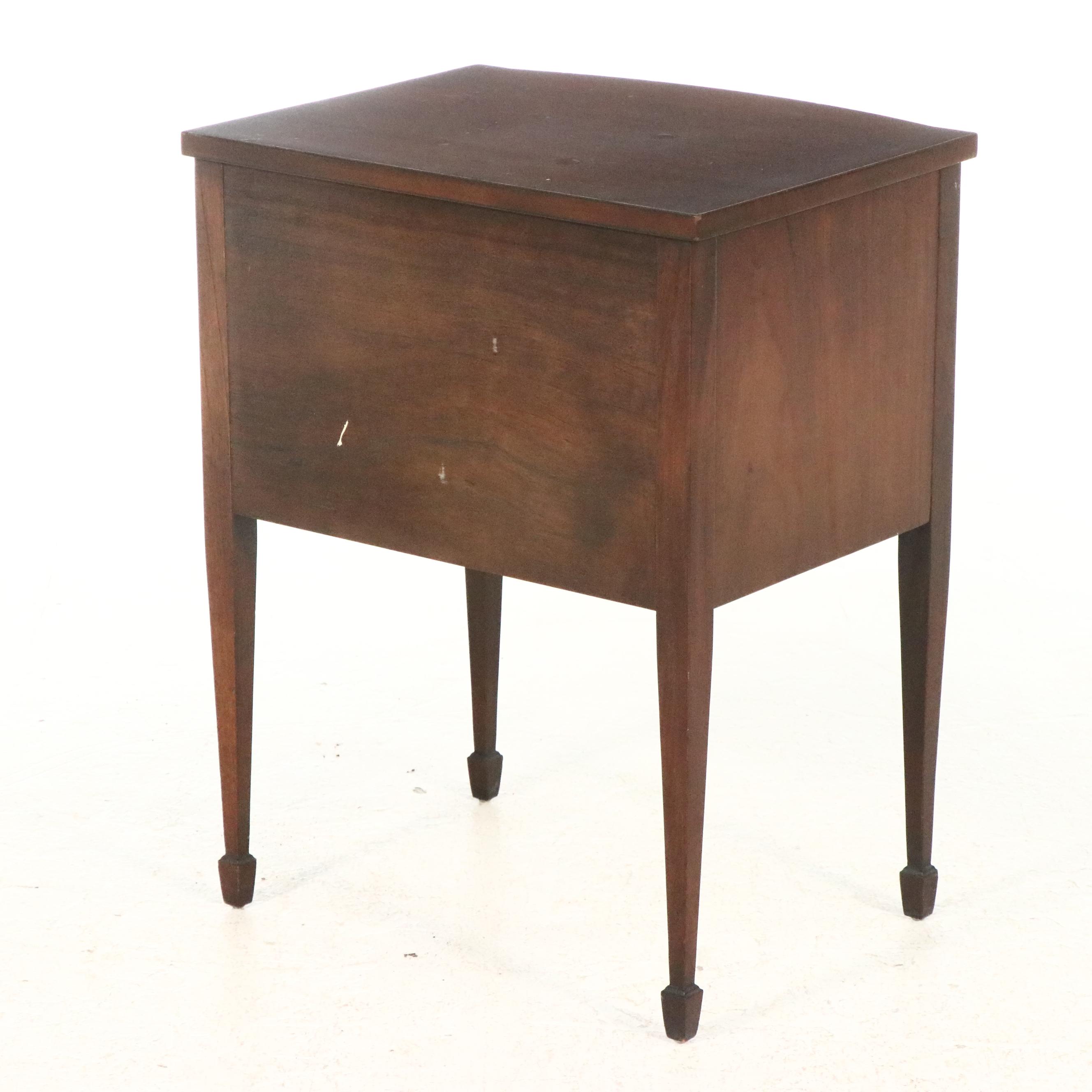 Two Johnson-Handley-Johnson Co. Federal Style Mahogany Three-Drawer Side Tables
