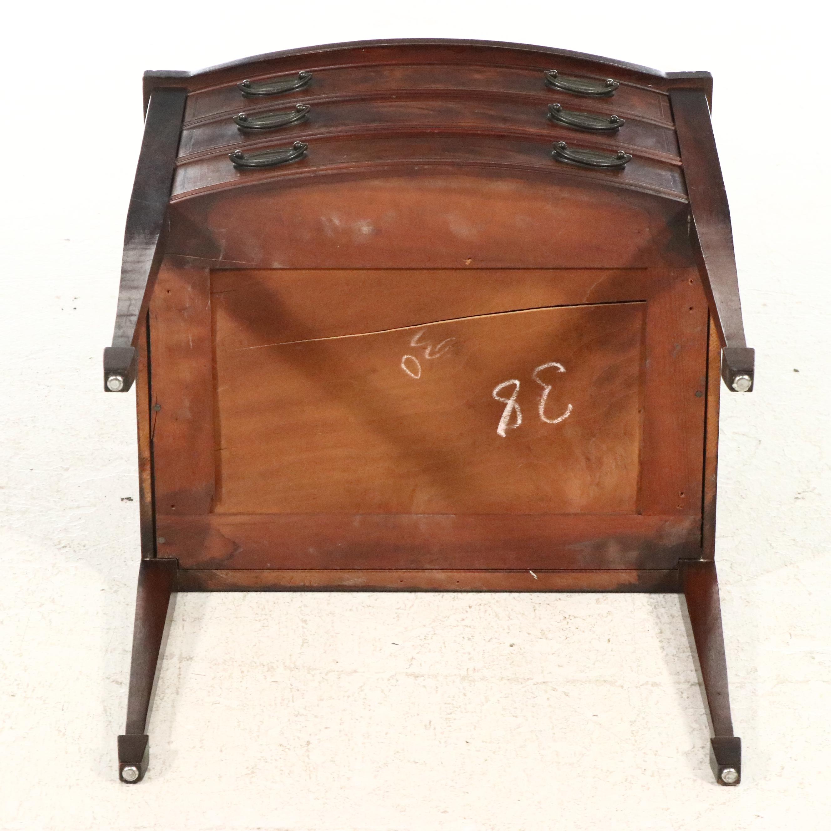 Two Johnson-Handley-Johnson Co. Federal Style Mahogany Three-Drawer Side Tables