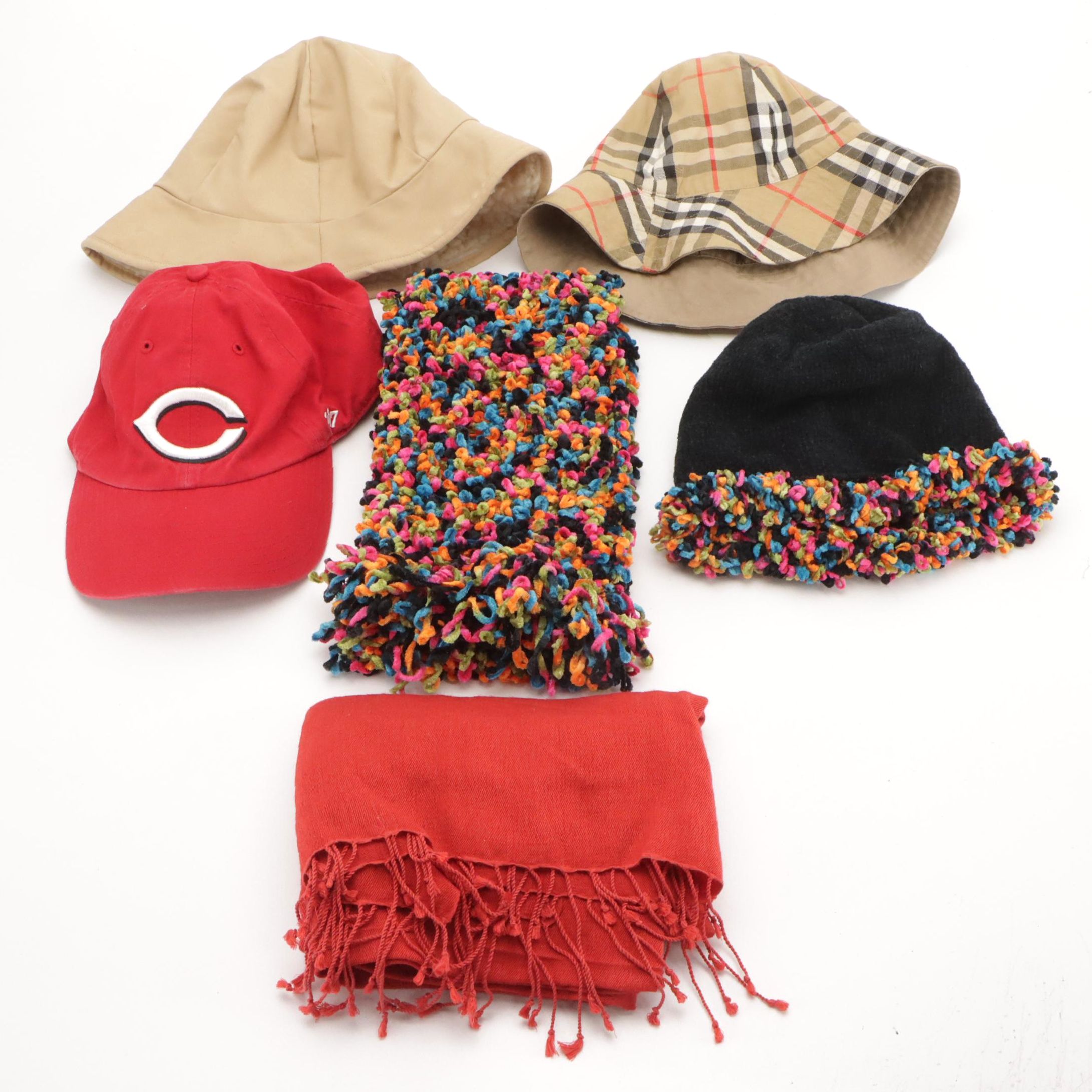 Reds Baseball Hat, Saks Fifth Ave. Sherpa-Lined & Other Bucket Hat w/ More