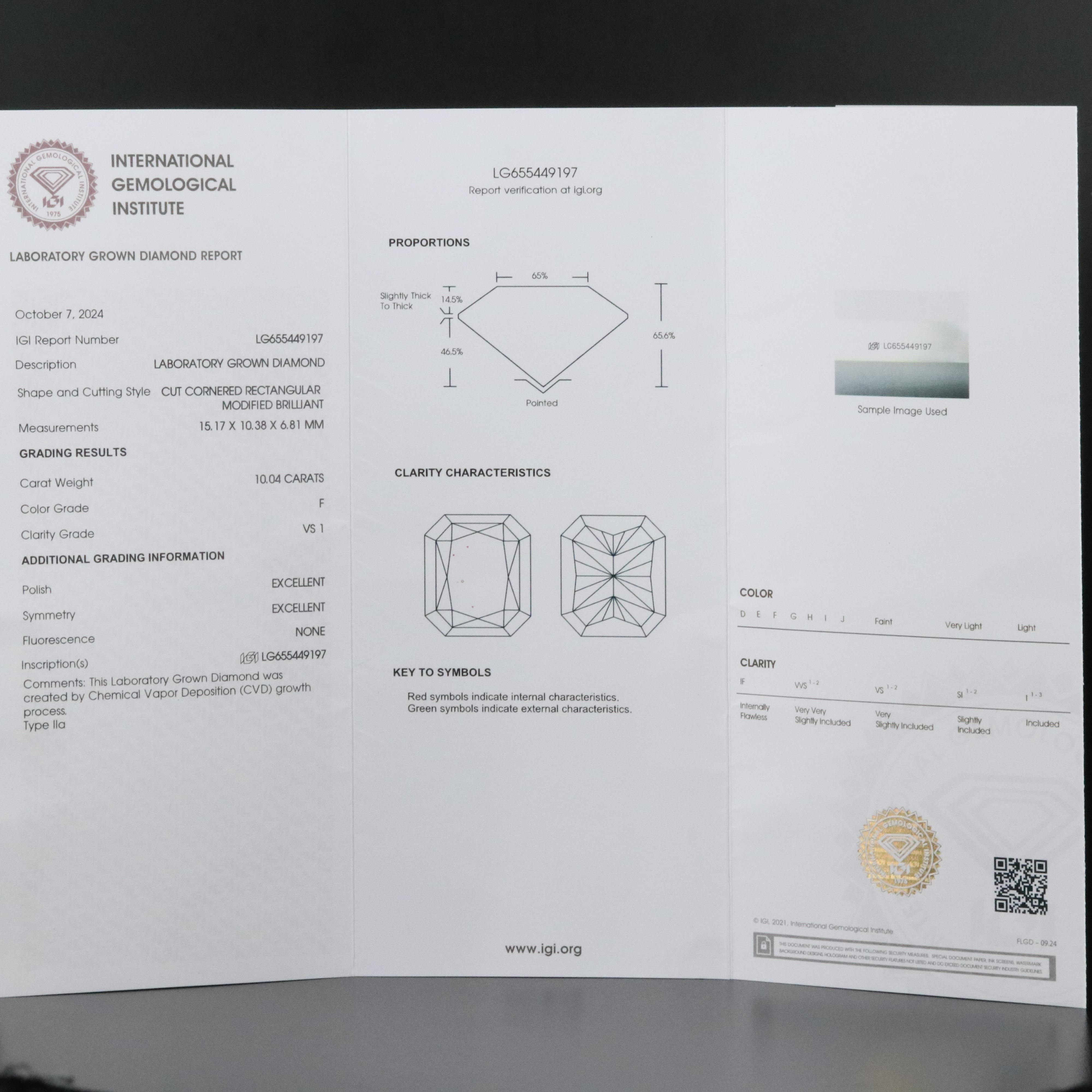 14K 10.56 CTW Lab Grown Diamond Ring with IGI Report