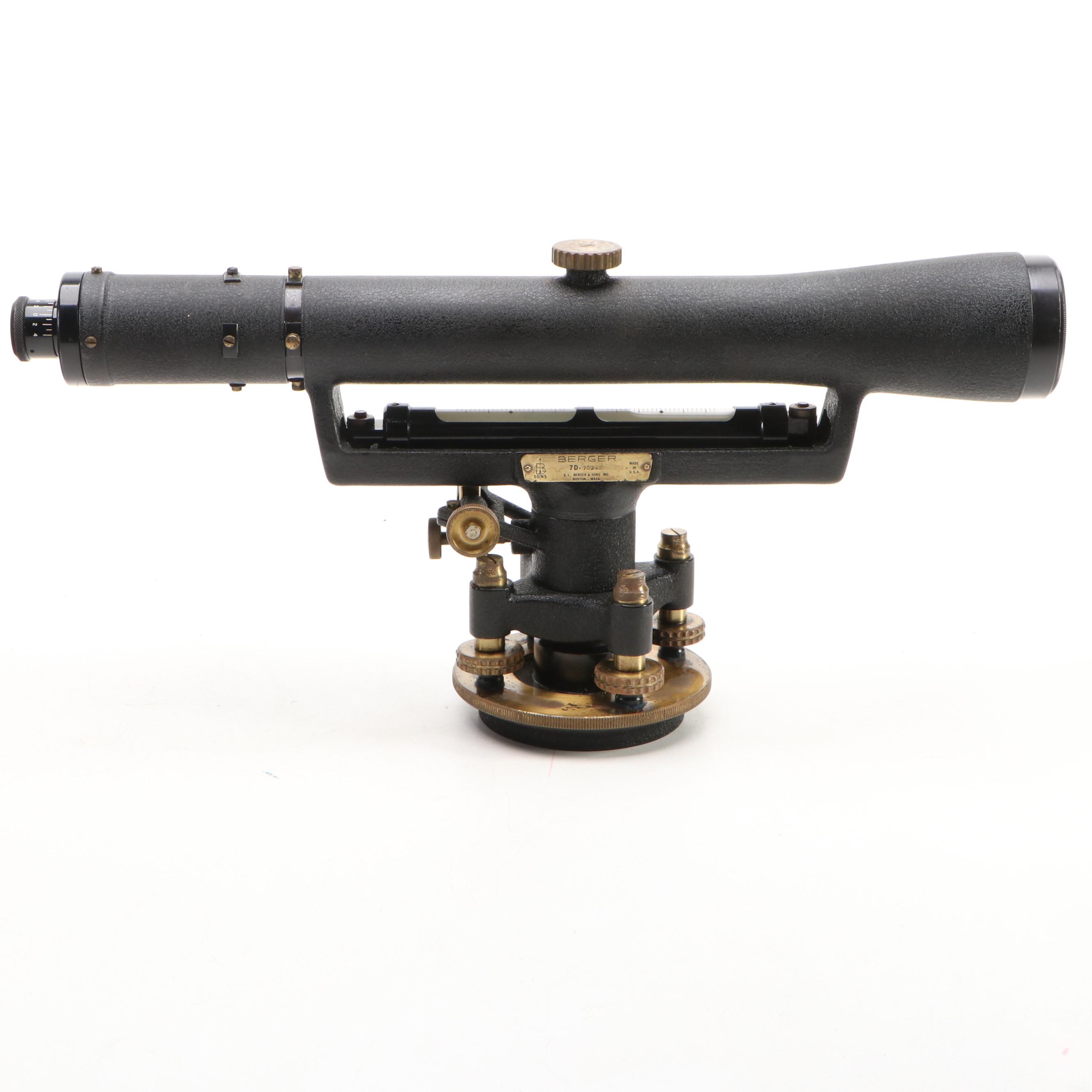 C. L. Berger & Sons 7D-70362 Surveying Transit Level with Wooden Carrying Case