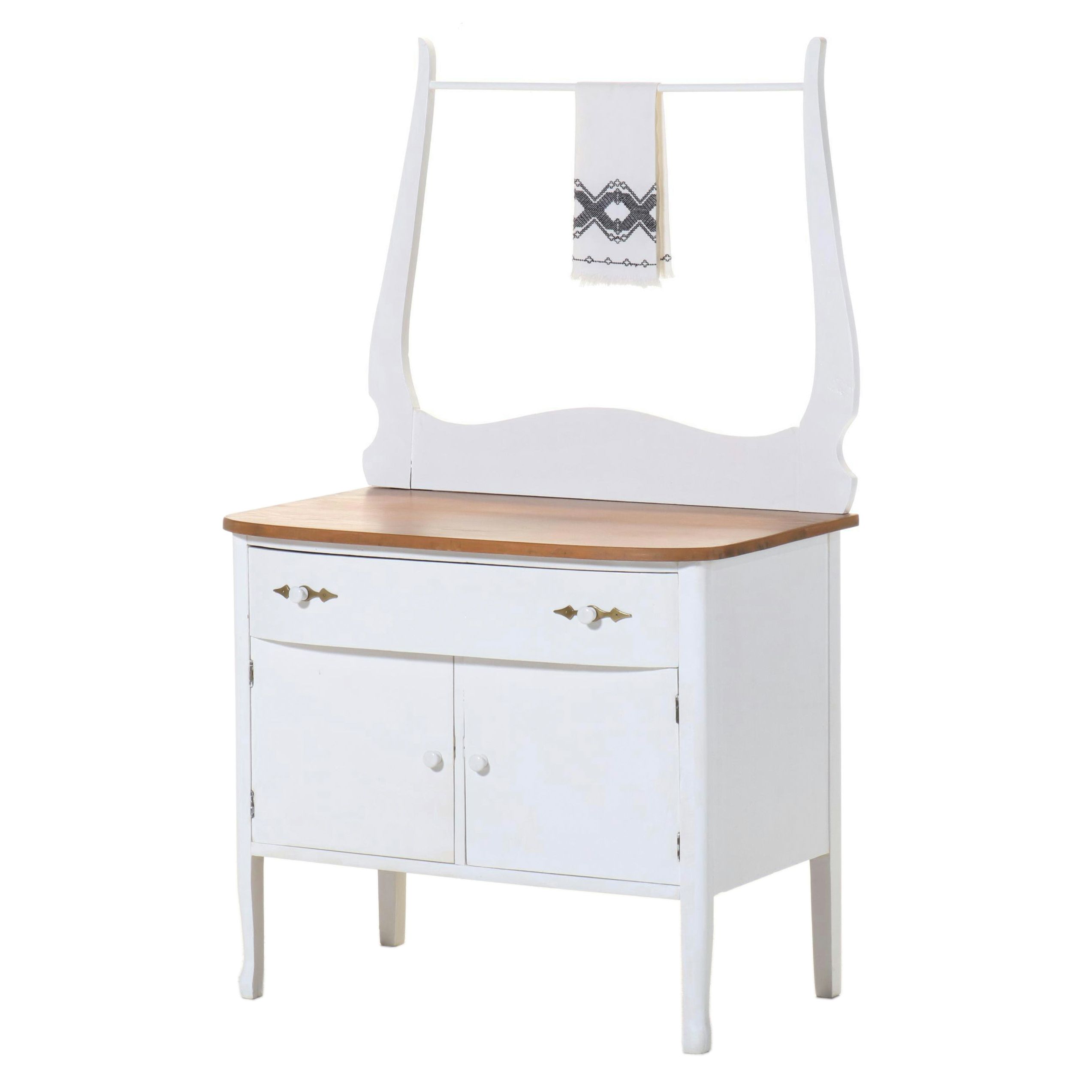 Early American Style Parcel-Painted Wood Washstand, Early 20th Century