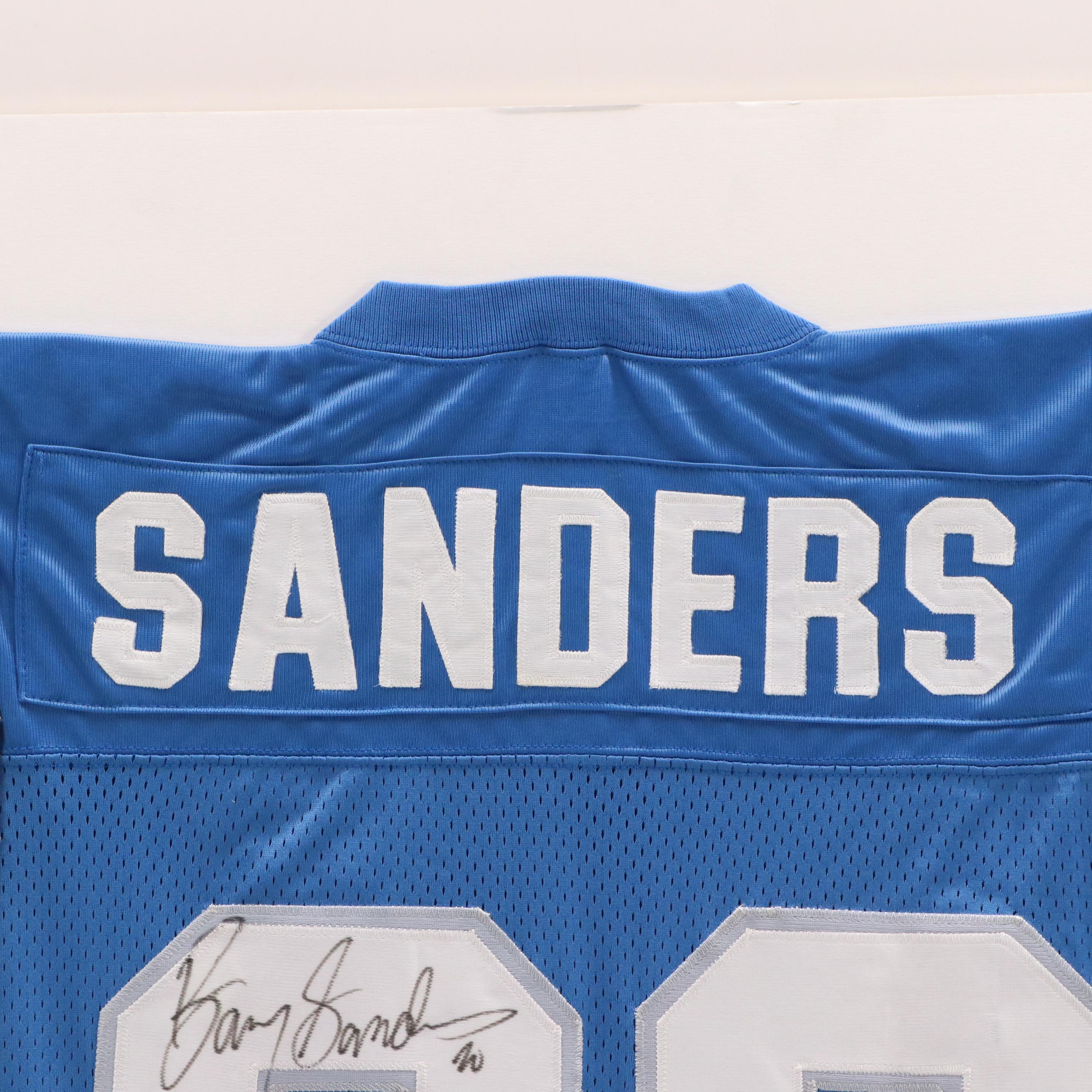 Barry Sanders Signed Detroit Lions Reebok Football Jersey