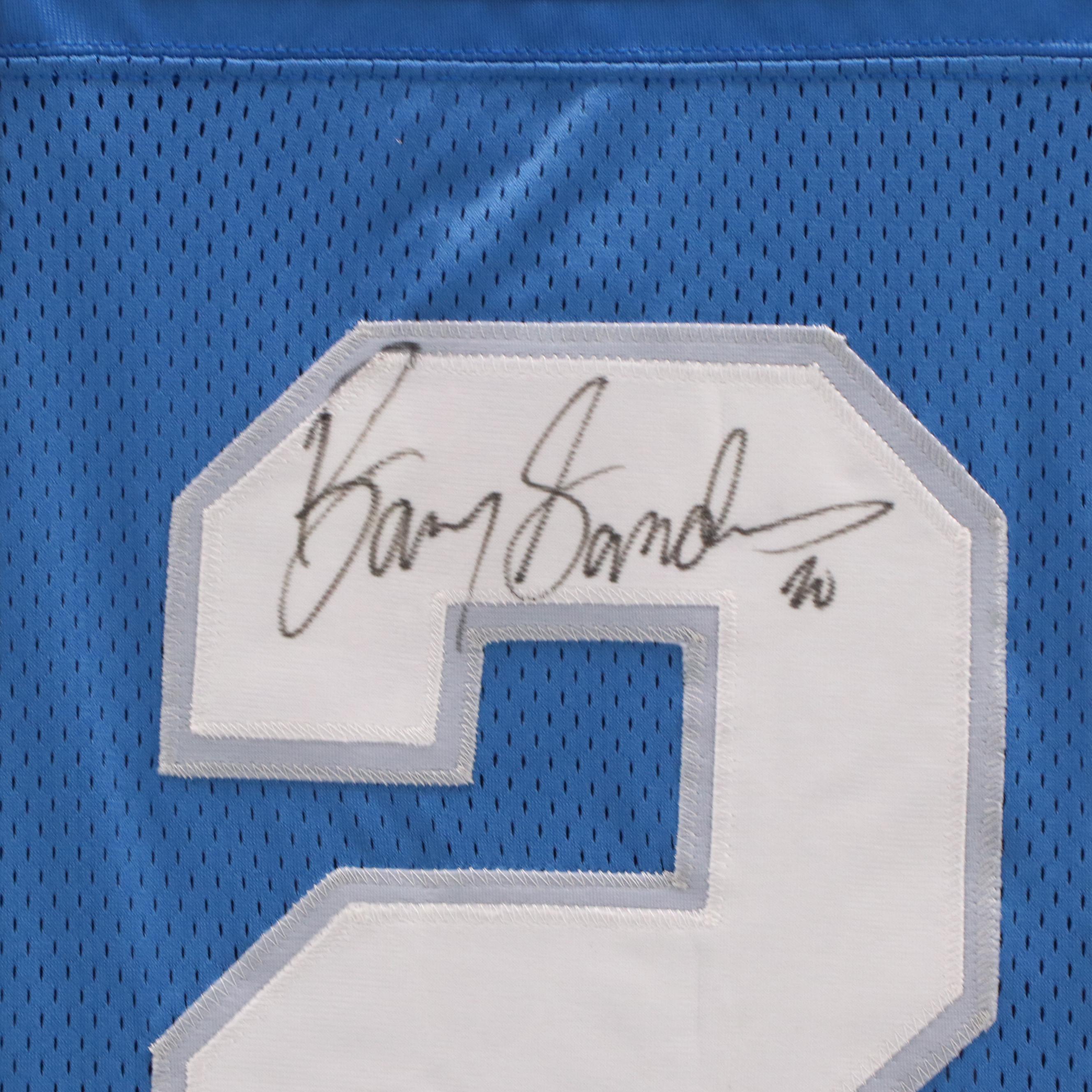 Barry Sanders Signed Detroit Lions Reebok Football Jersey