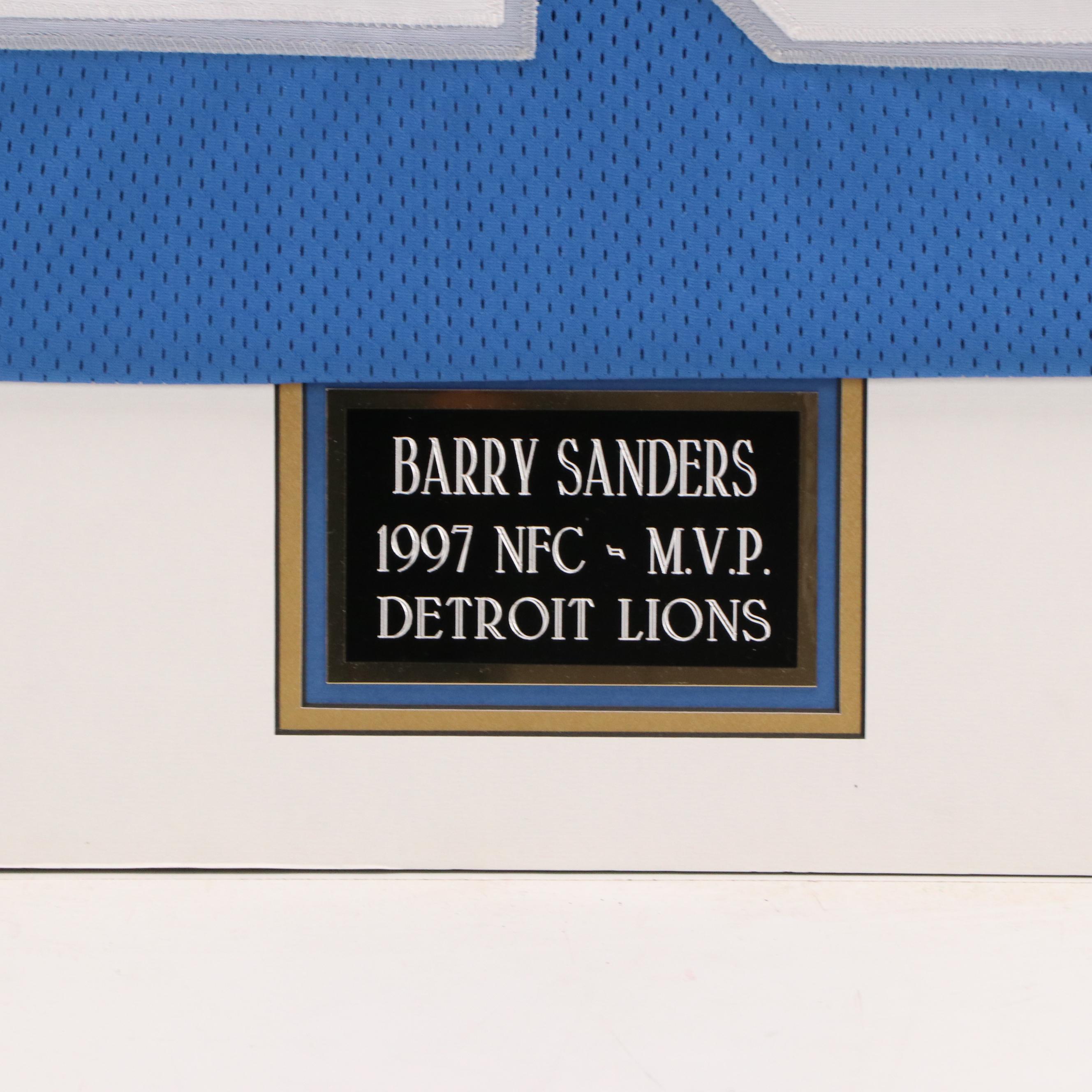 Barry Sanders Signed Detroit Lions Reebok Football Jersey