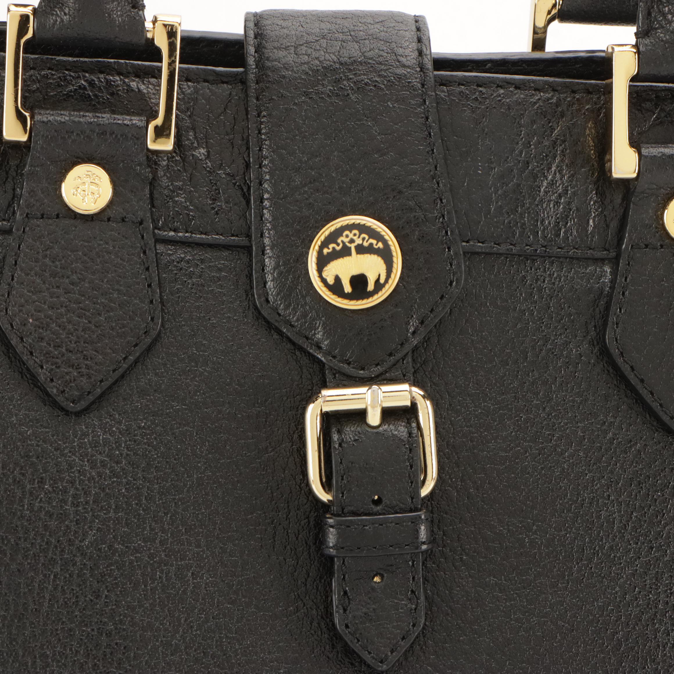 Ghurka Brown Leather Crossbody Bag and Brooks Brothers Black Leather Bag