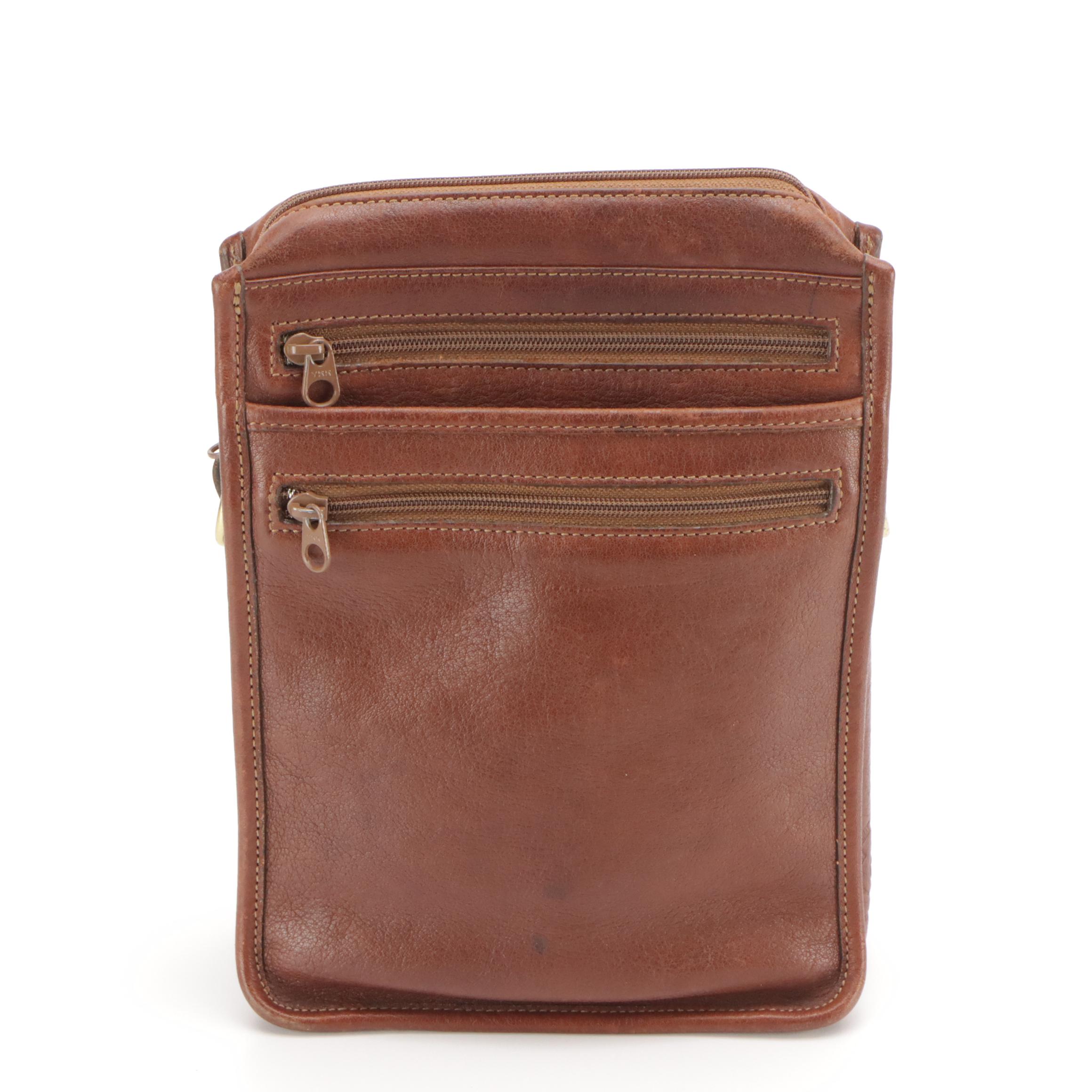 Ghurka Brown Leather Crossbody Bag and Brooks Brothers Black Leather Bag