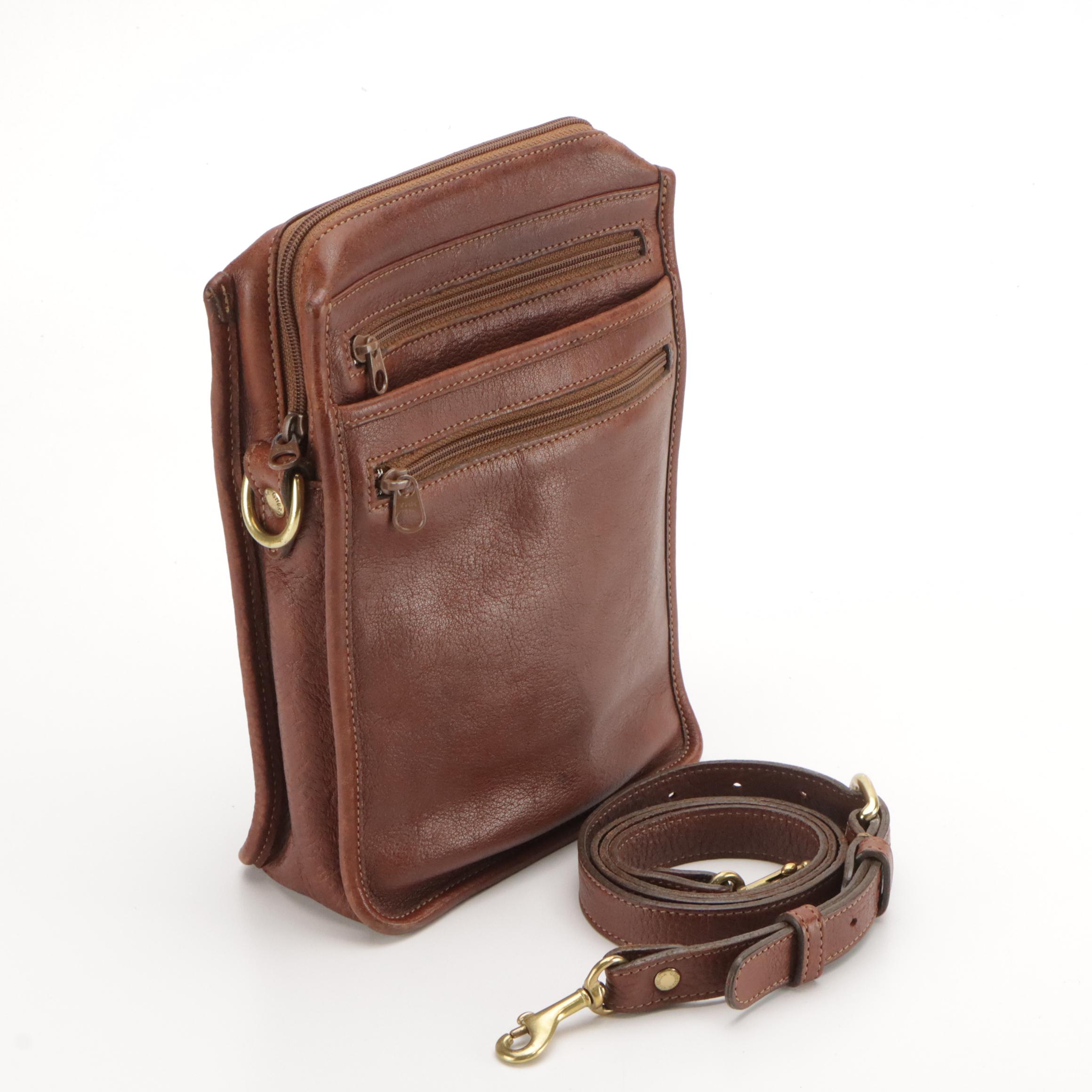 Ghurka Brown Leather Crossbody Bag and Brooks Brothers Black Leather Bag
