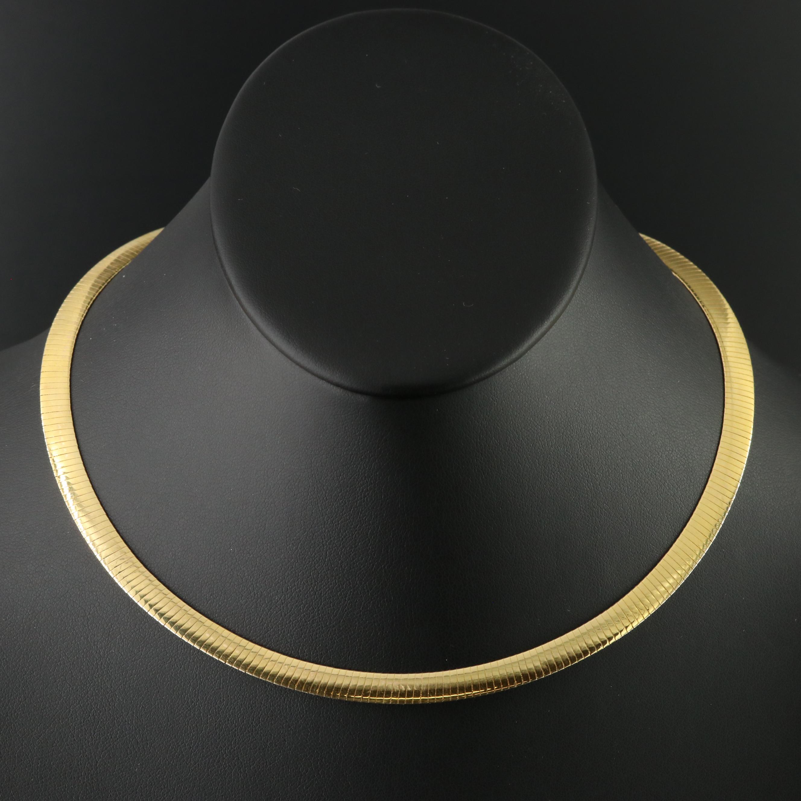 14K Reversible Omega Chain Necklace