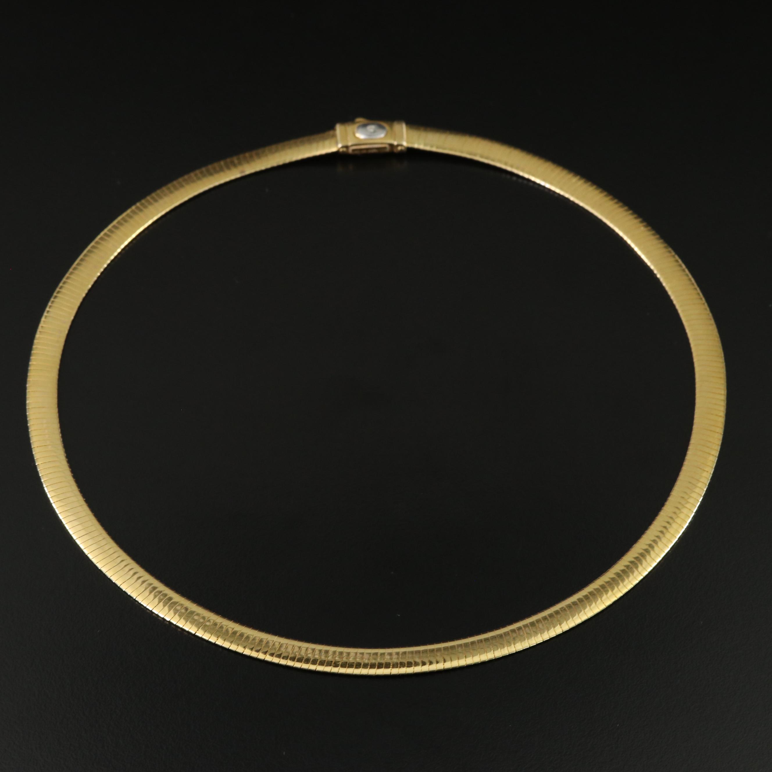 14K Reversible Omega Chain Necklace