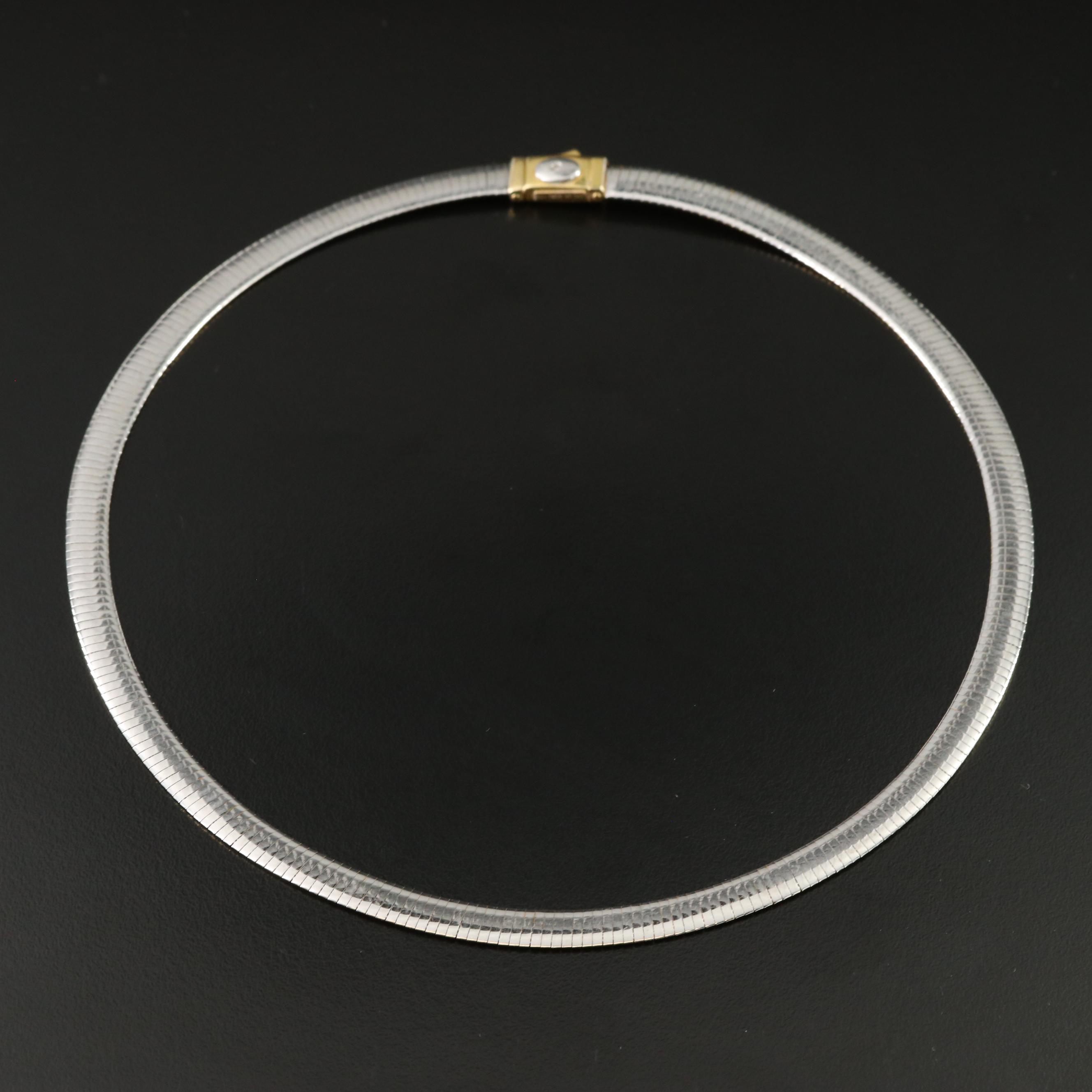 14K Reversible Omega Chain Necklace