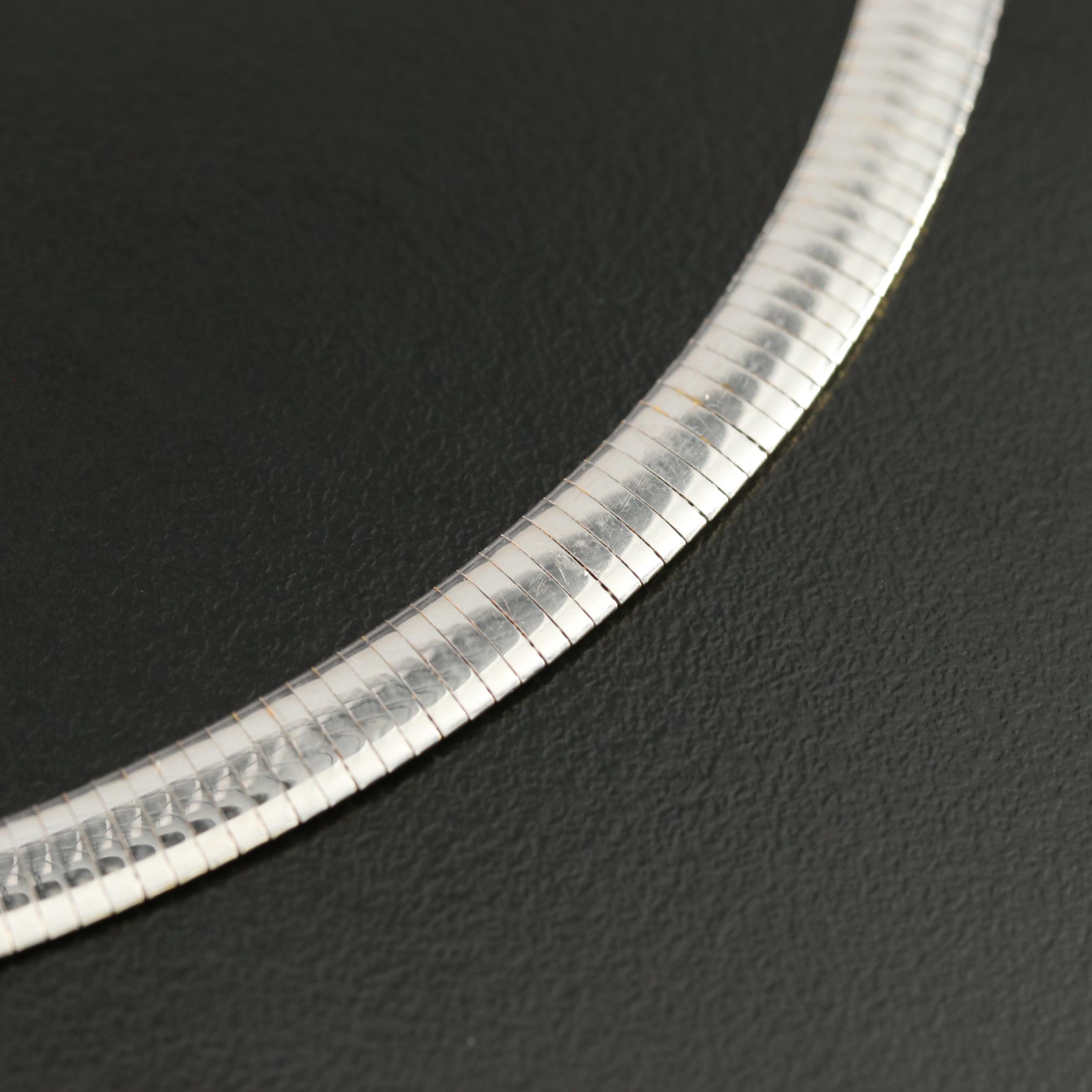 14K Reversible Omega Chain Necklace