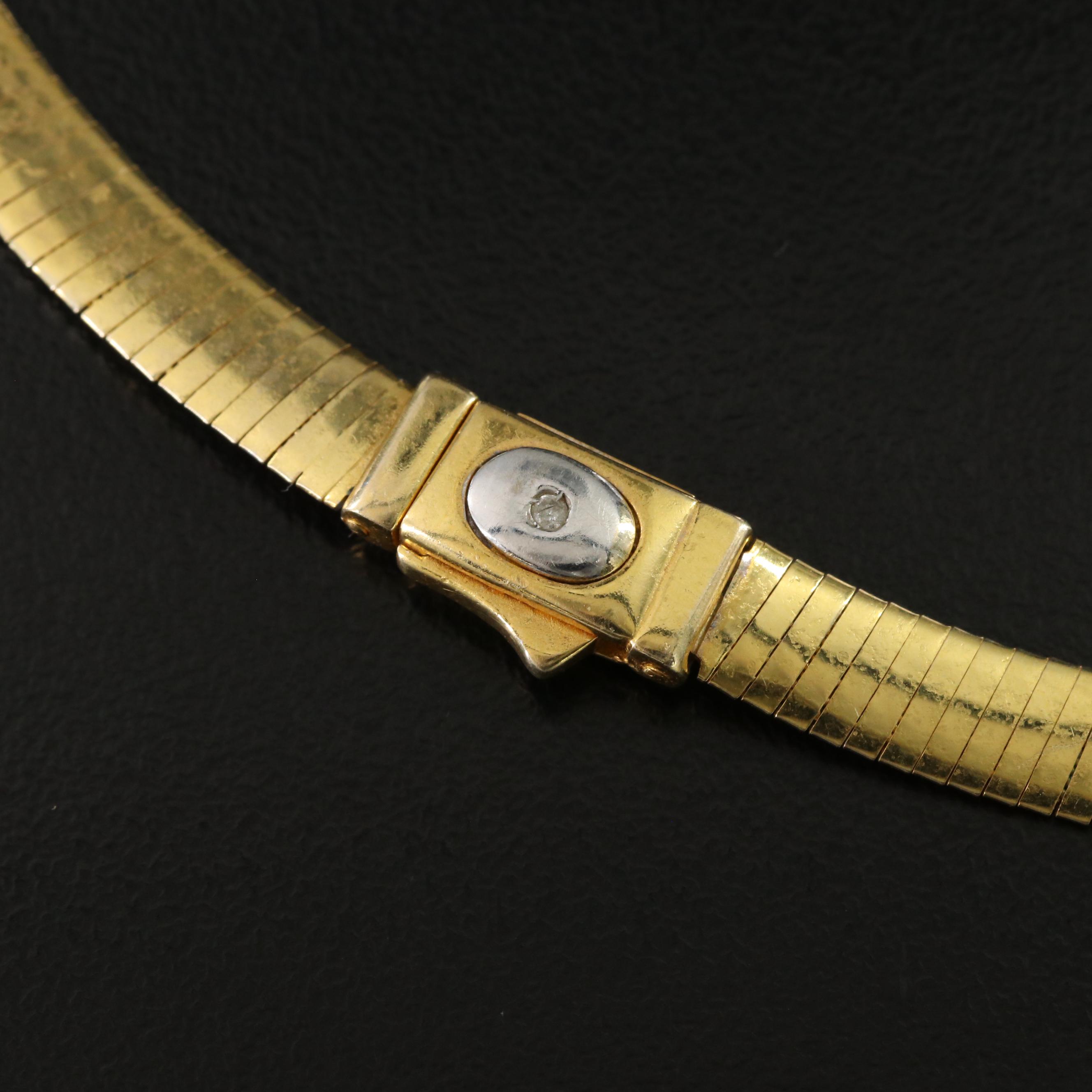 14K Reversible Omega Chain Necklace