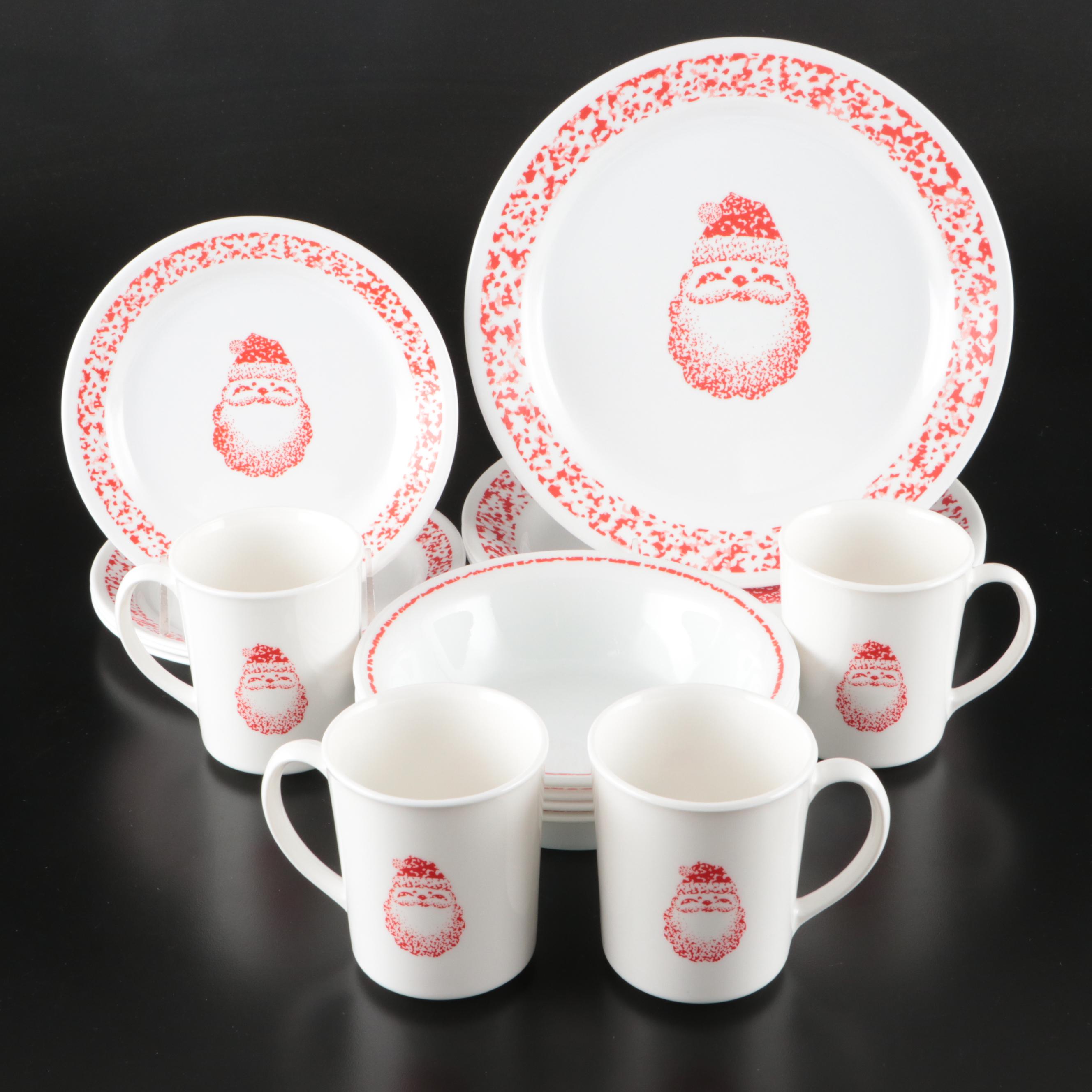 Corning "Corelle" and "Sponge Santa" Glass Tableware, Late 20th Century